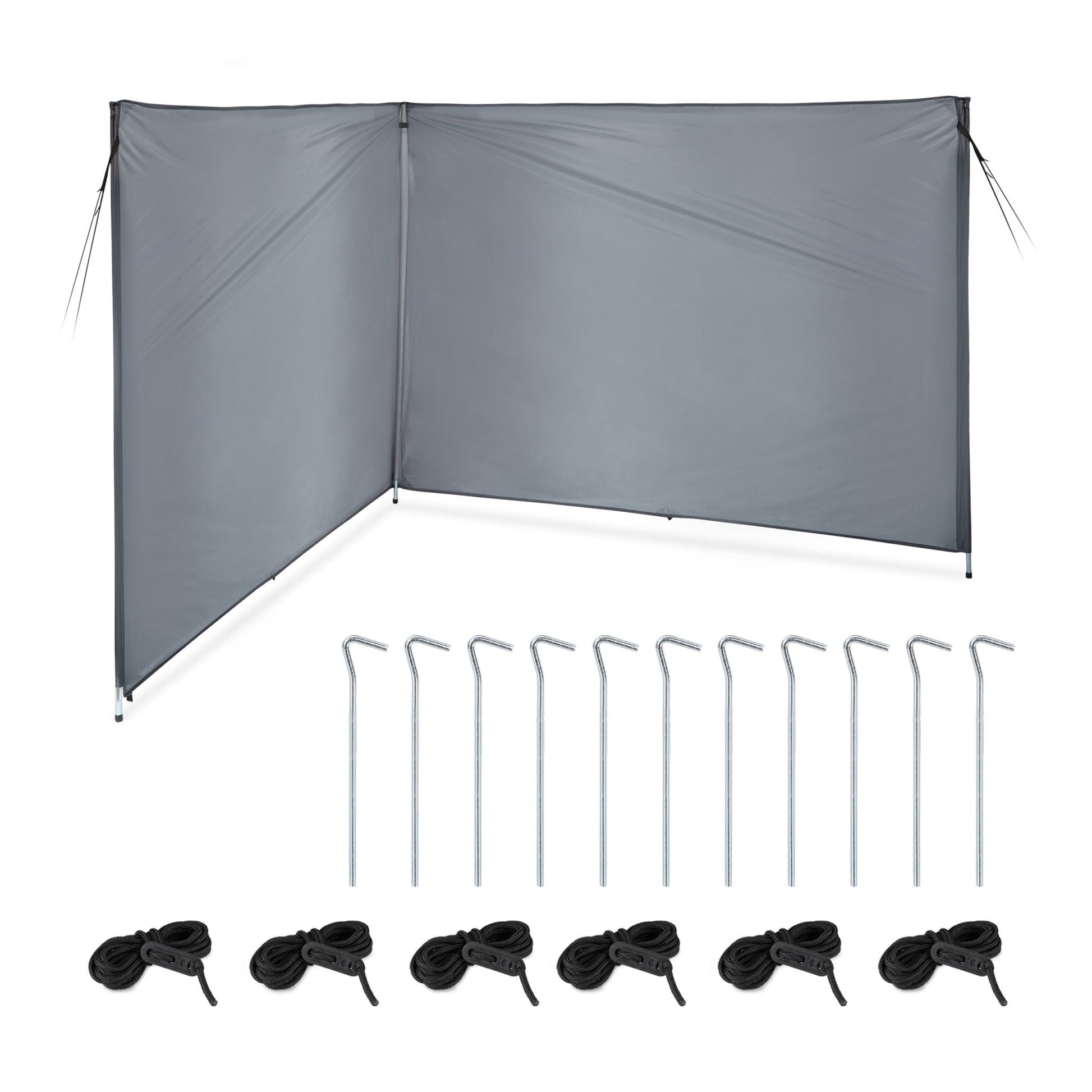 Sicht- und Windschutz 4 Meter Grau von Relaxdays