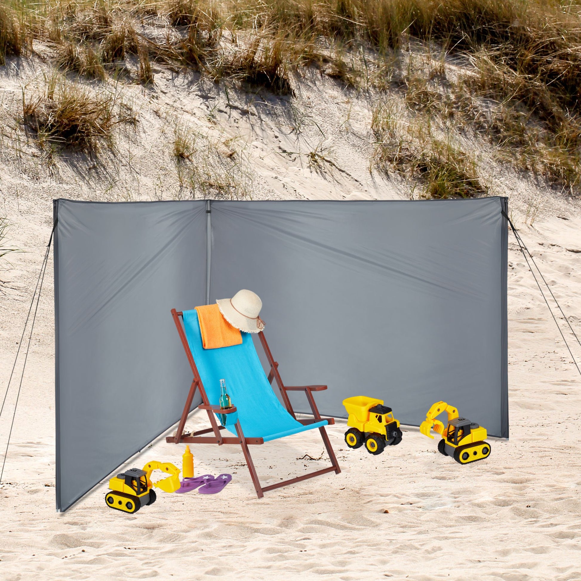 Sicht- und Windschutz 4 Meter Grau von Relaxdays