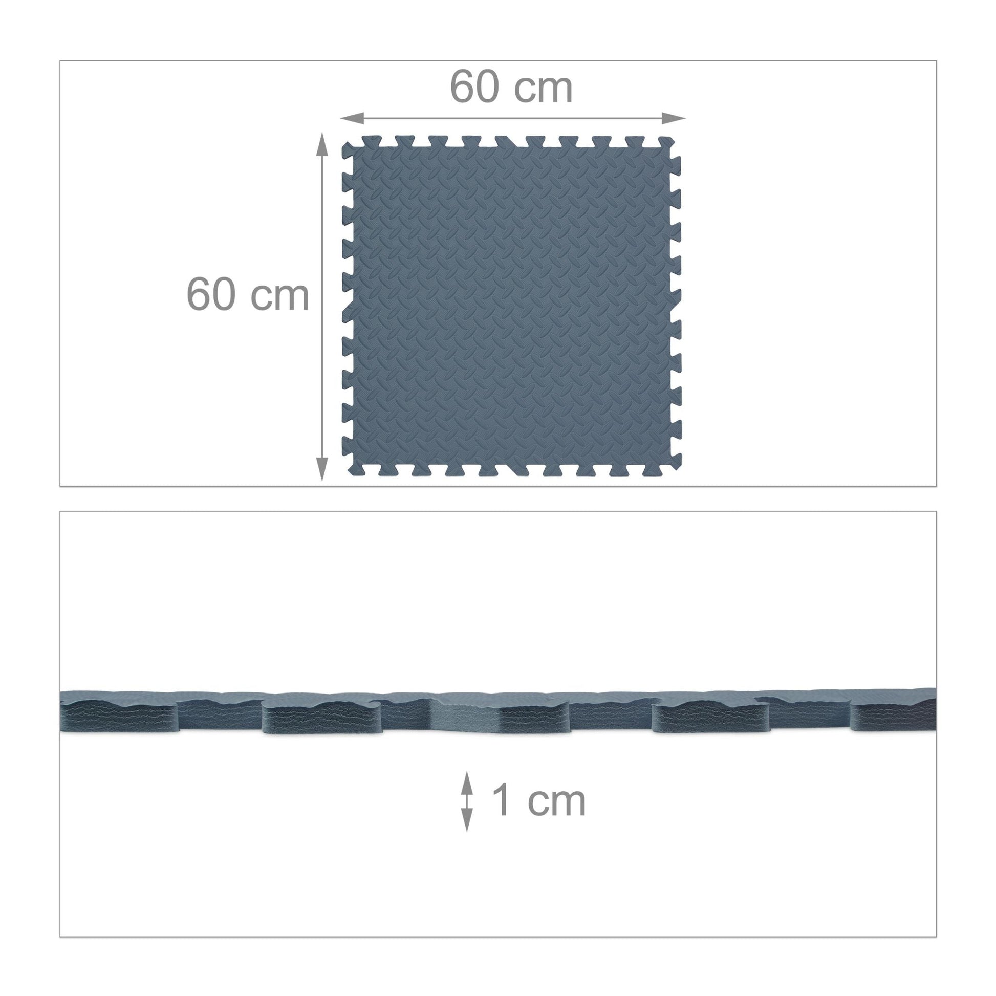 Bodenschutzmatte 8er-Set Grau von Relaxdays