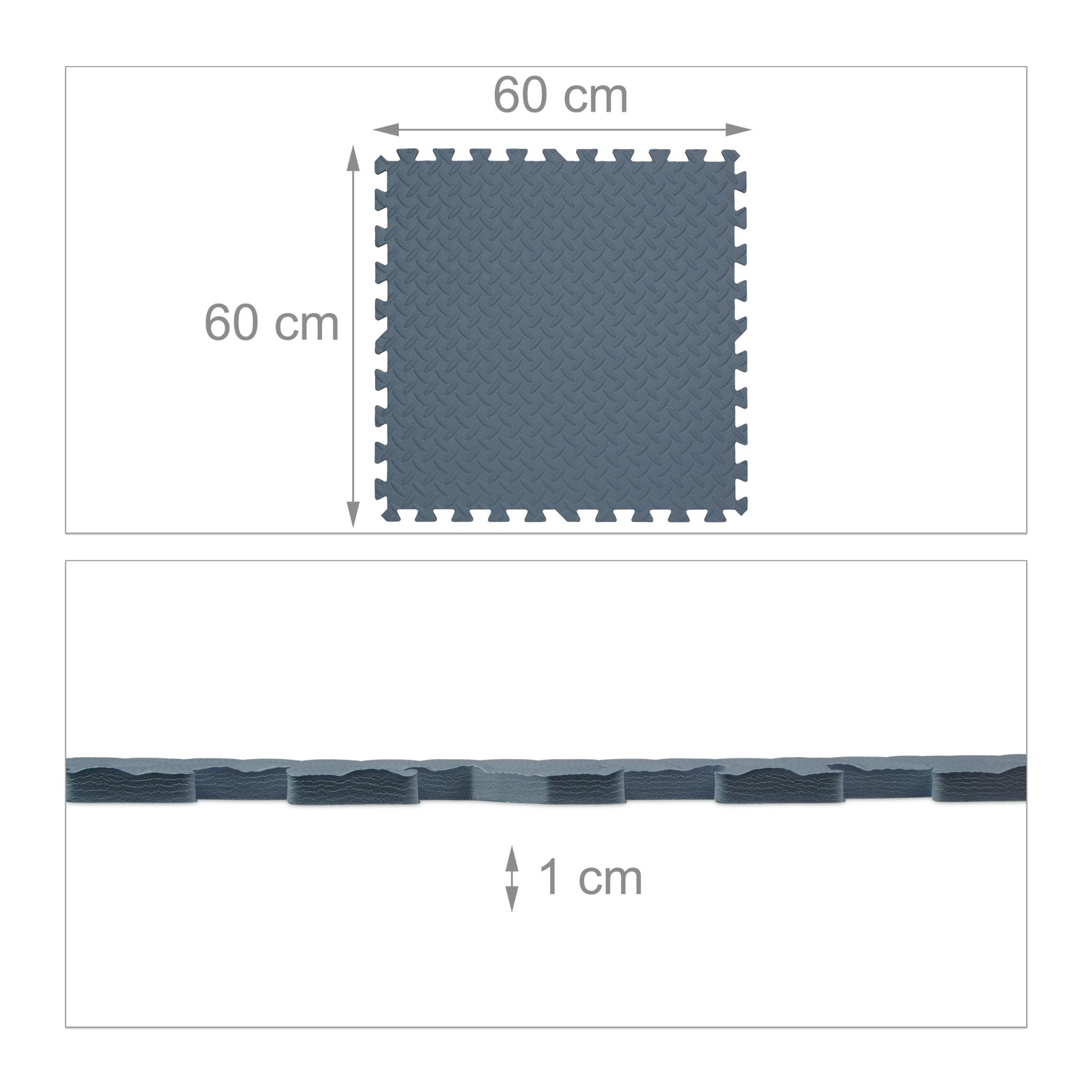 Bodenschutzmatte 8er-Set Grau von Relaxdays