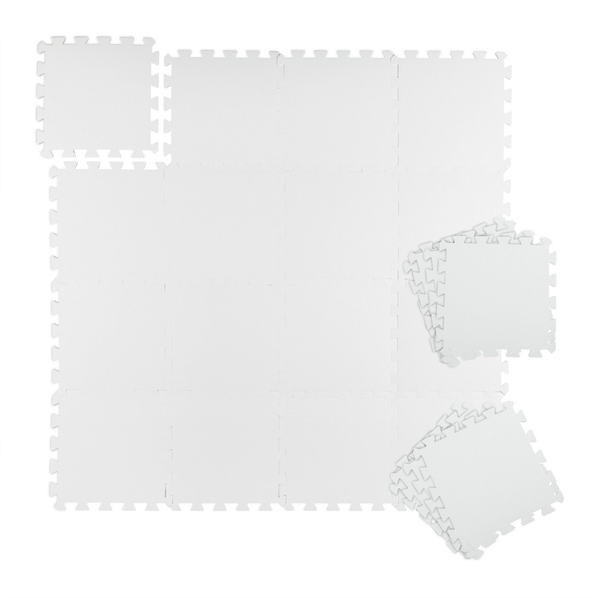 Bodenschutzmatte 30x30cm 24er-Set Weiss von Relaxdays