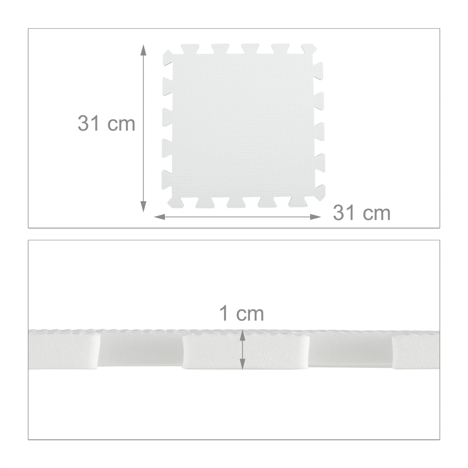 Bodenschutzmatte 30x30cm 24er-Set Weiss von Relaxdays
