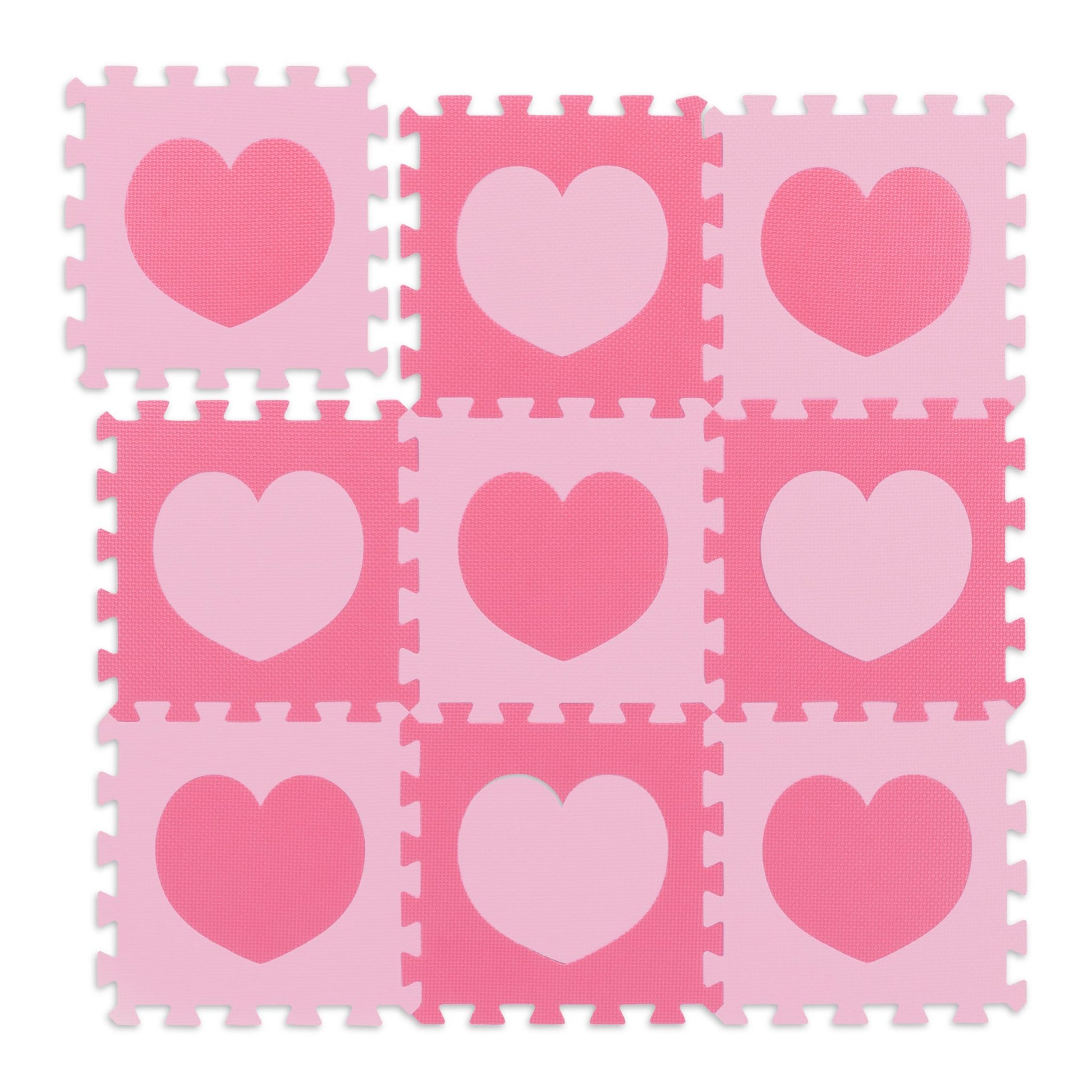 Puzzlematte Herz 18-tlg. Pink-Rosa von Relaxdays