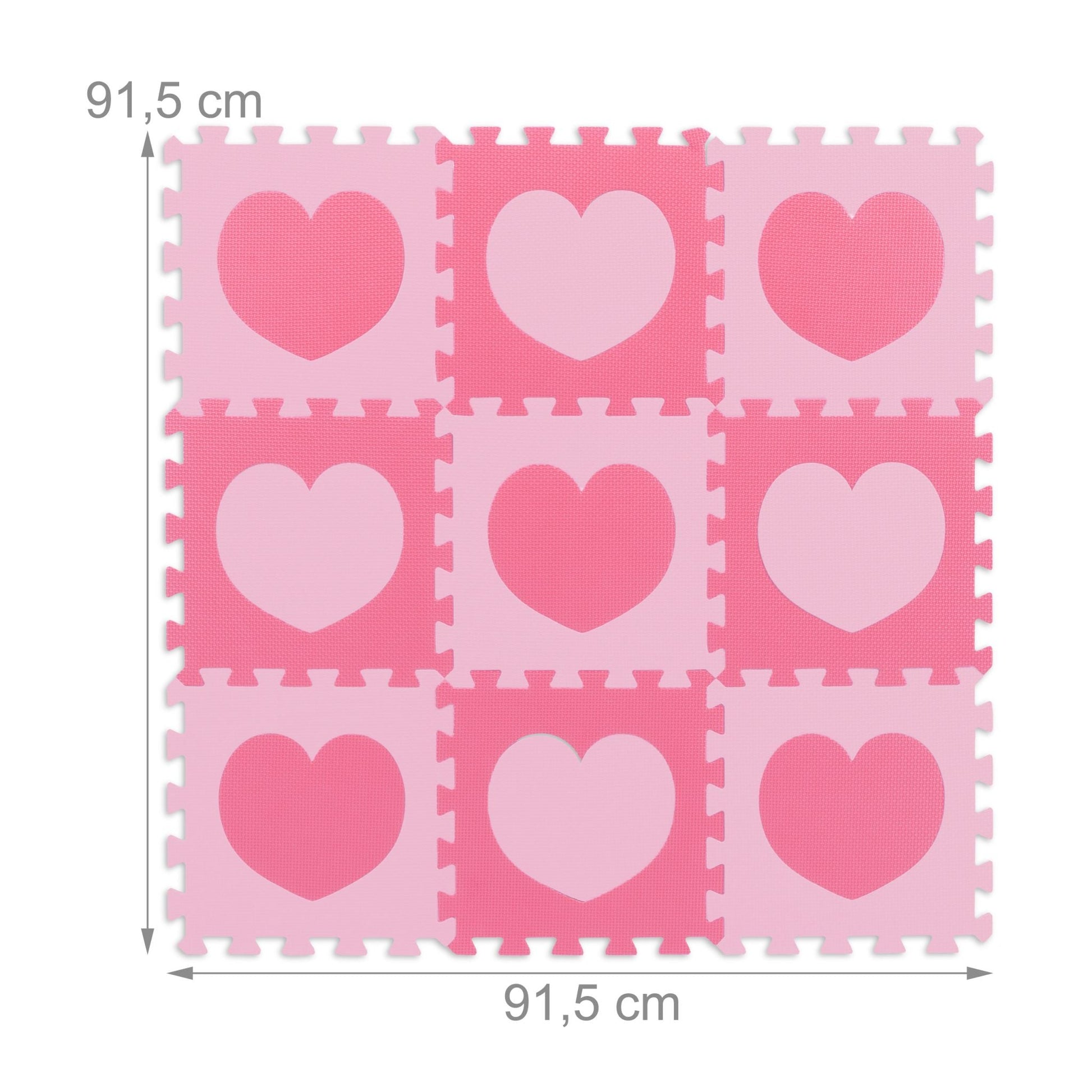 Puzzlematte Herz 18-tlg. Pink-Rosa von Relaxdays