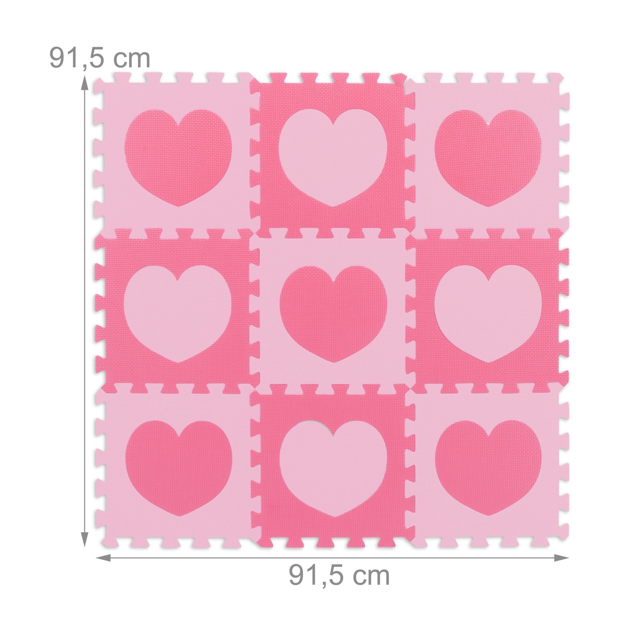 Puzzlematte Herz 18-tlg. Pink-Rosa von Relaxdays