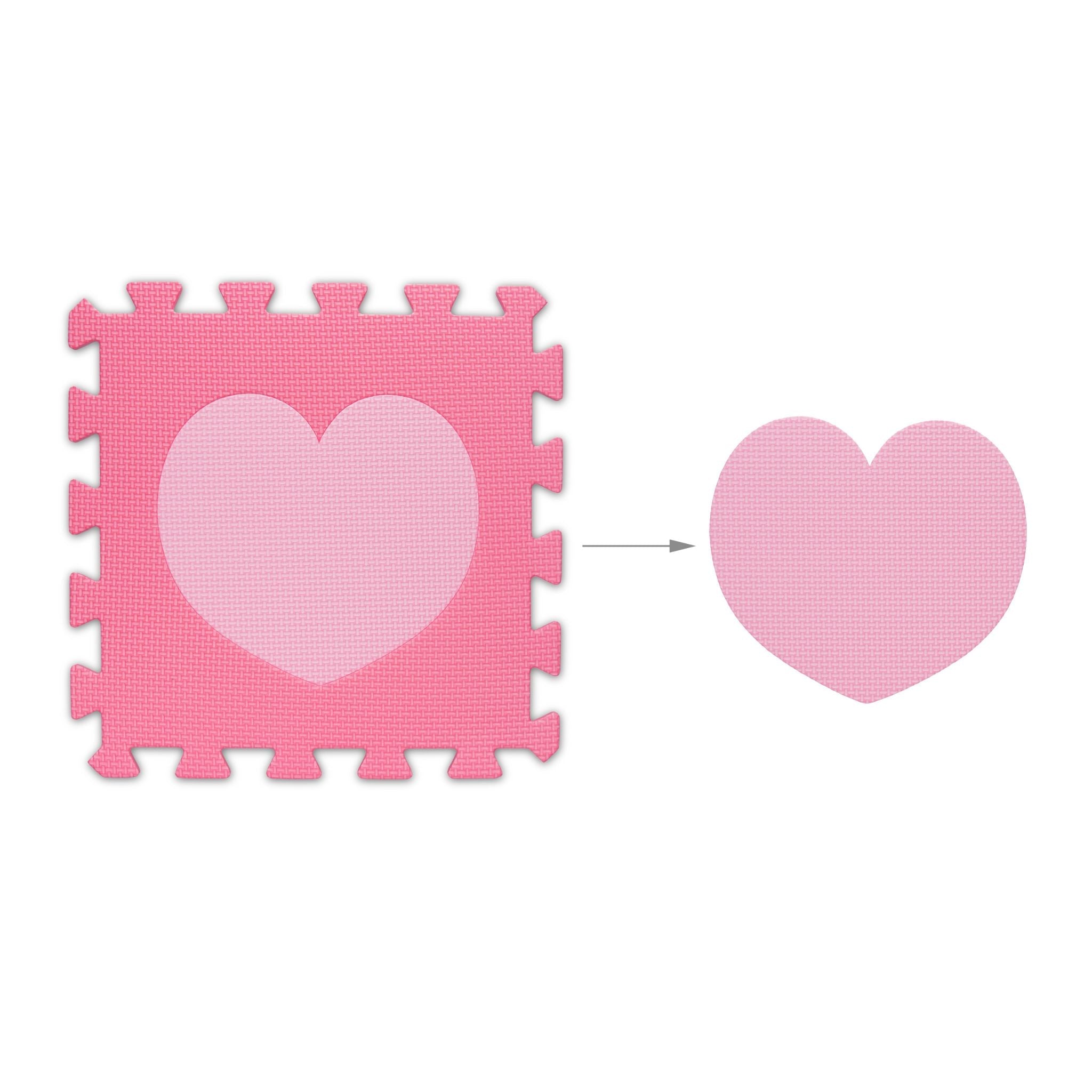 Puzzlematte Herz 18-tlg. Pink-Rosa von Relaxdays