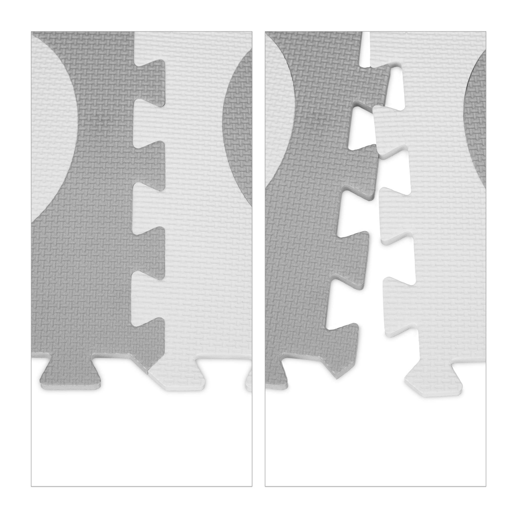Puzzlematte Herz 18-tlg. Weiss-Grau von Relaxdays