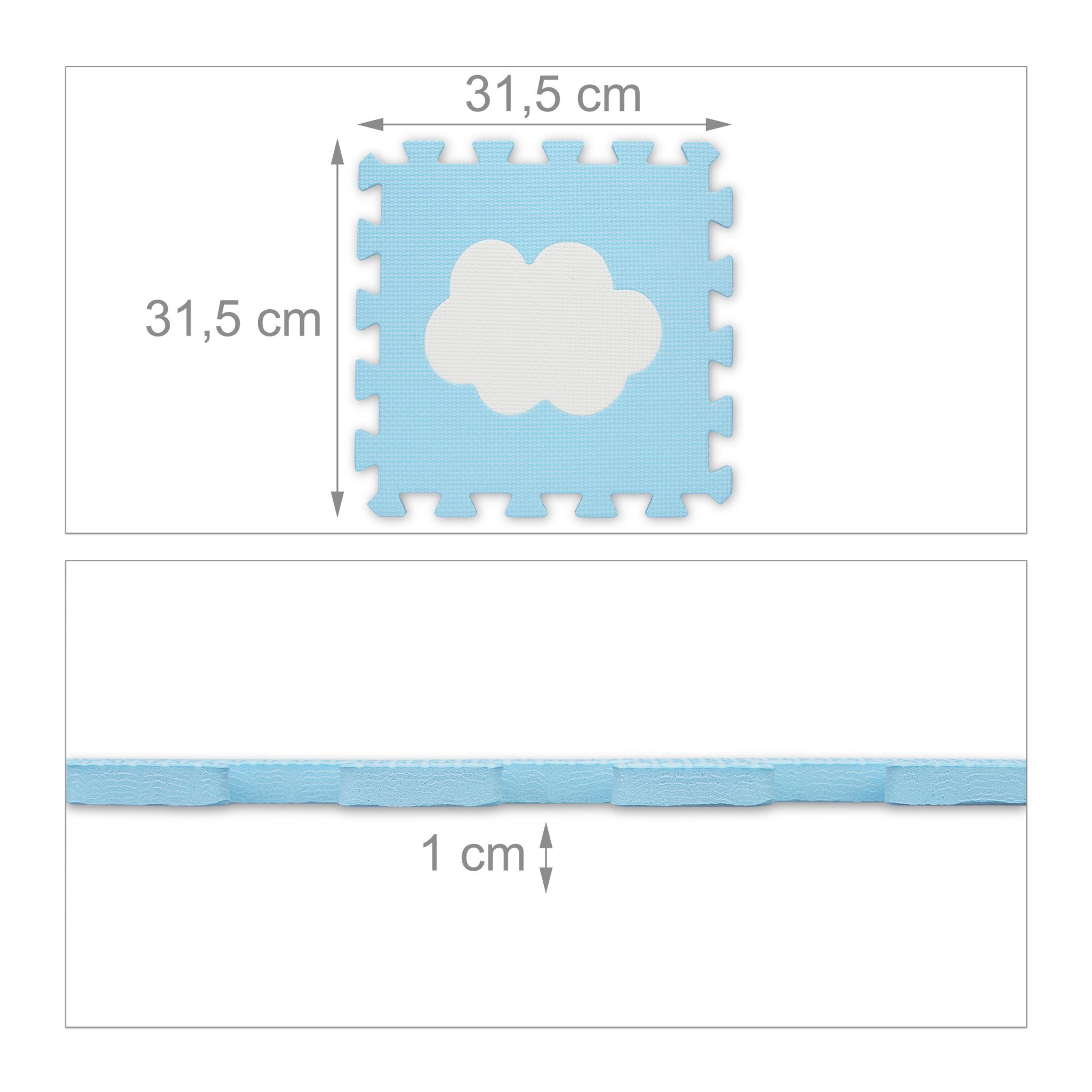 Puzzlematte Wolke 18-tlg. Weiss-Blau von Relaxdays