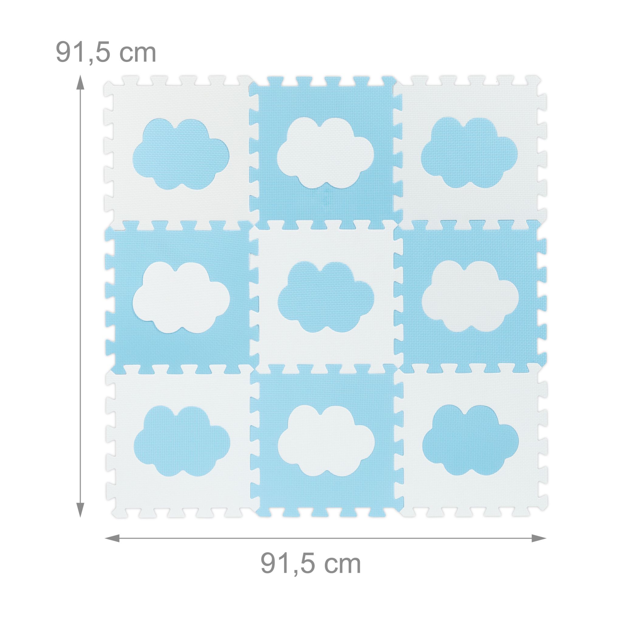 Puzzlematte Wolke 18-tlg. Weiss-Blau von Relaxdays