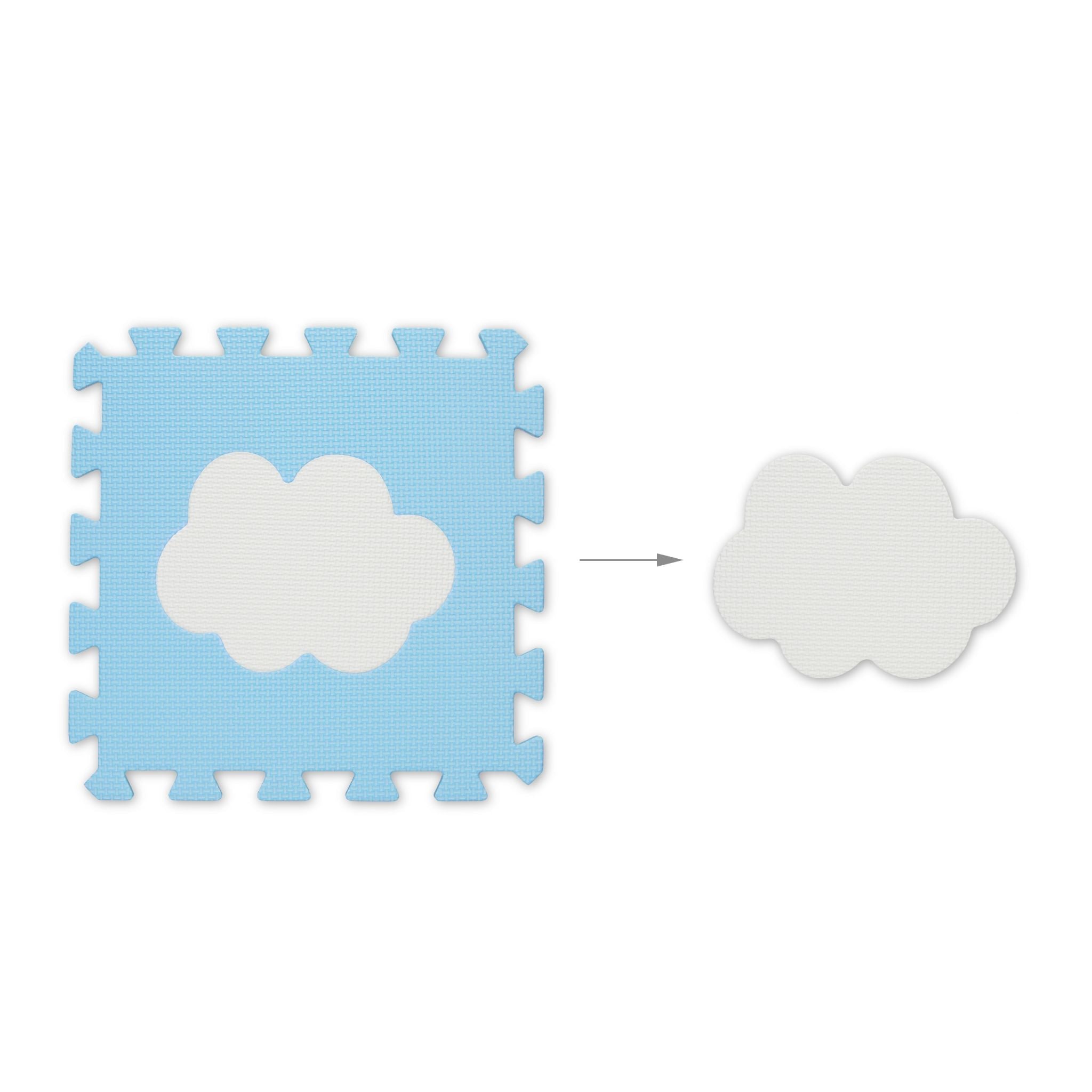 Puzzlematte Wolke 18-tlg. Weiss-Blau von Relaxdays