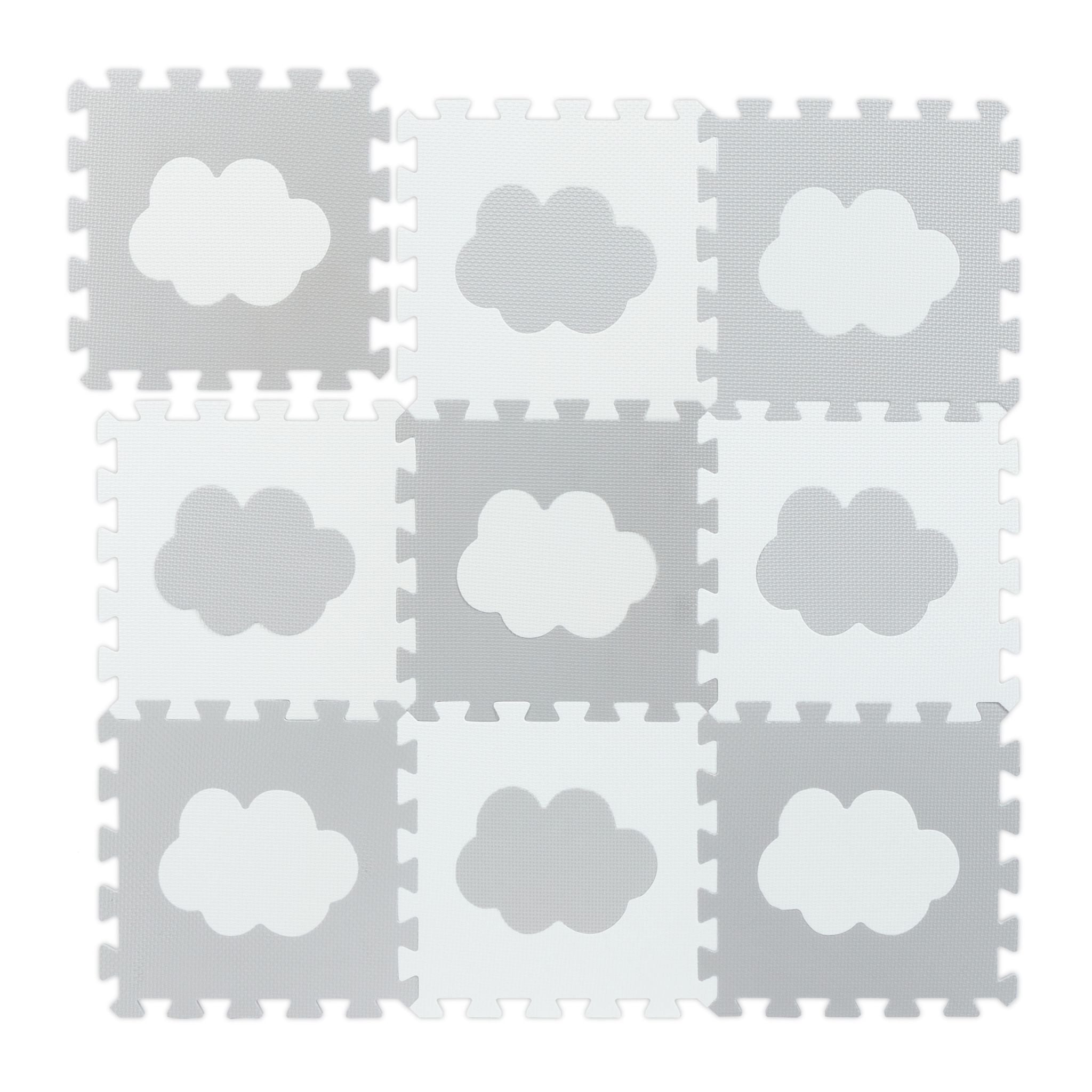 Puzzlematte Wolke 18-tlg. Weiss-Grau von Relaxdays