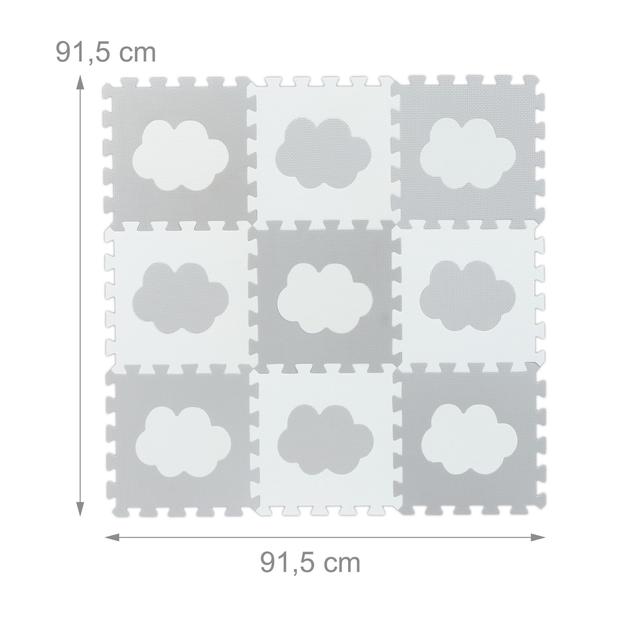 Puzzlematte Wolke 18-tlg. Weiss-Grau von Relaxdays