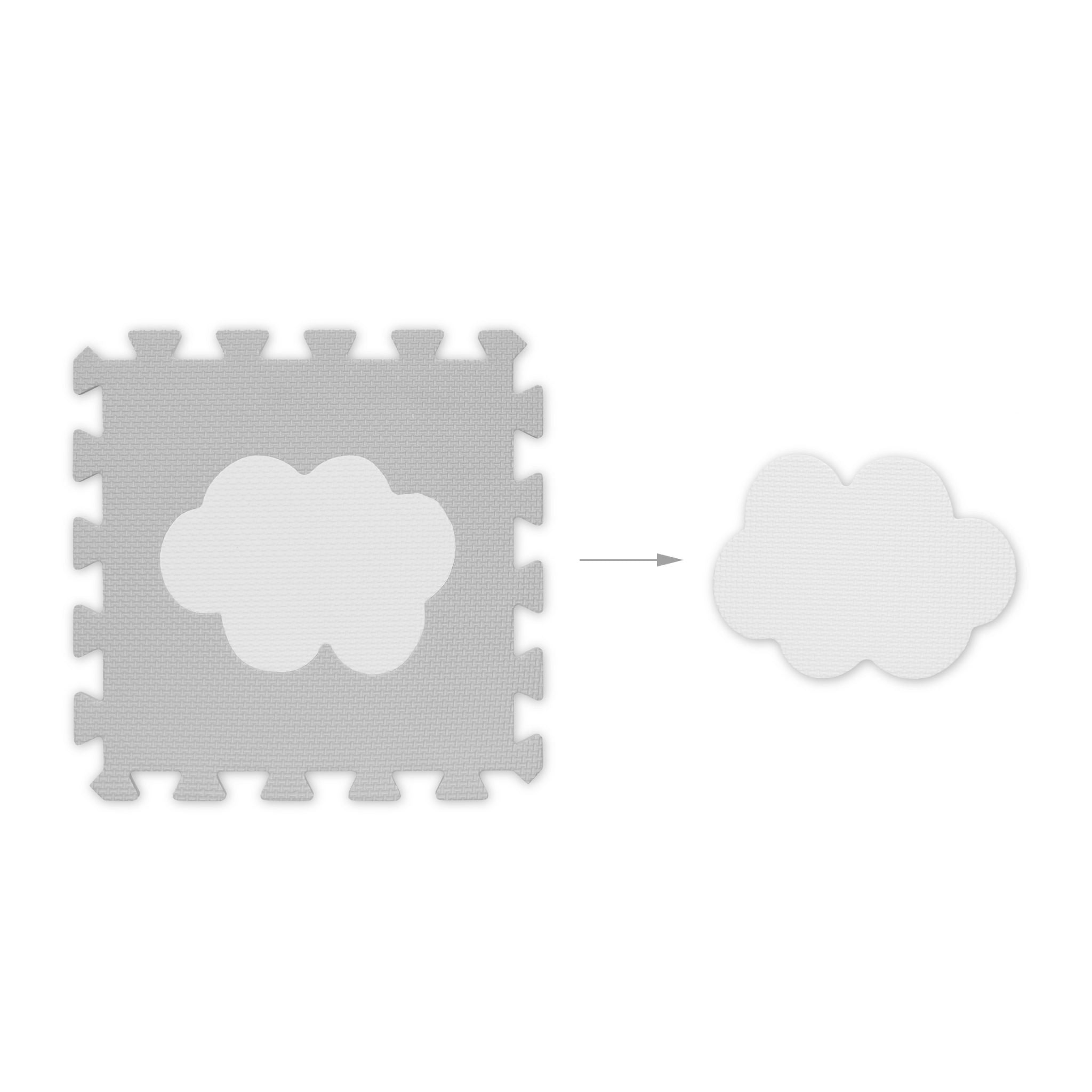 Puzzlematte Wolke 18-tlg. Weiss-Grau von Relaxdays