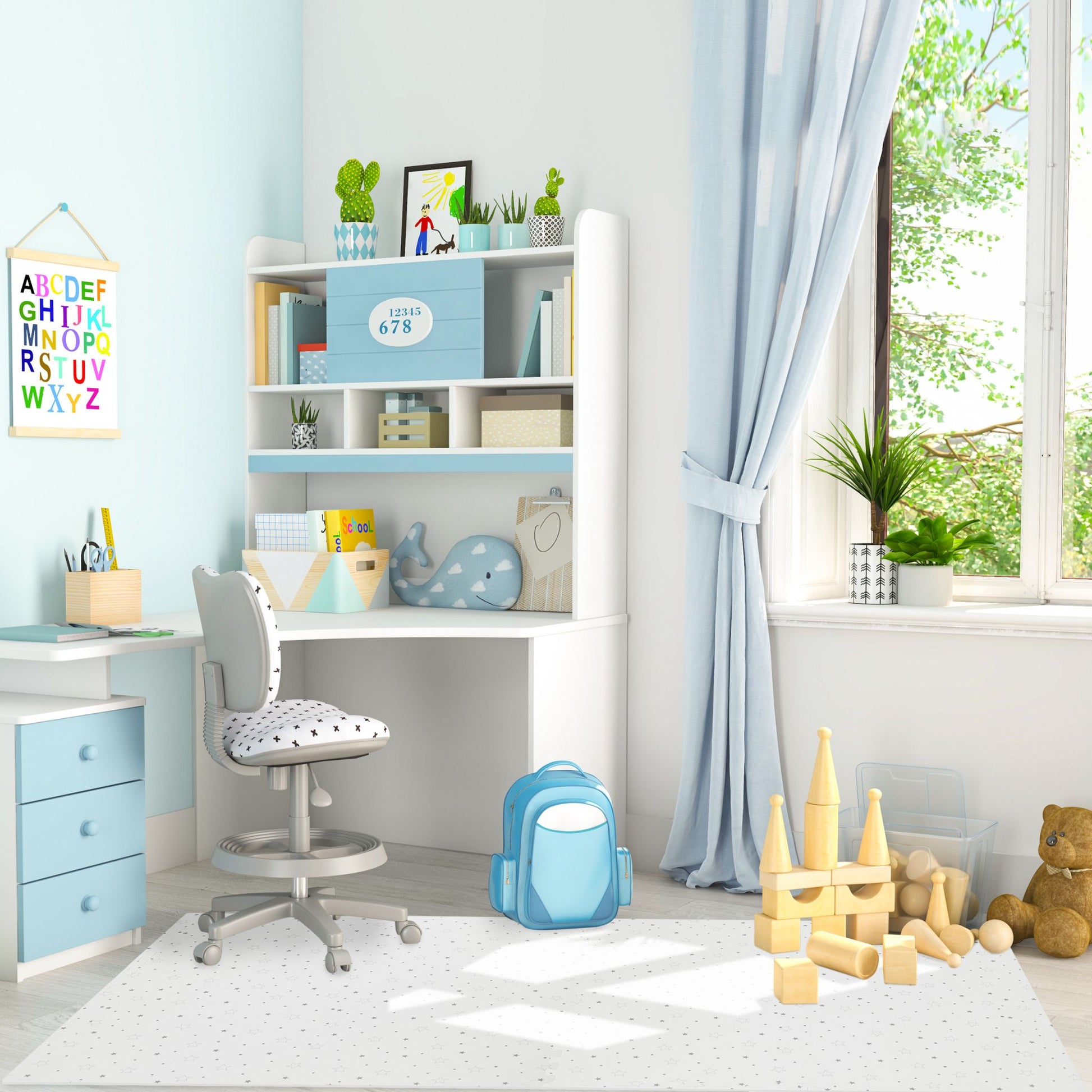 Puzzlematte Sterne 8tlg. Weiss-Grau von Relaxdays