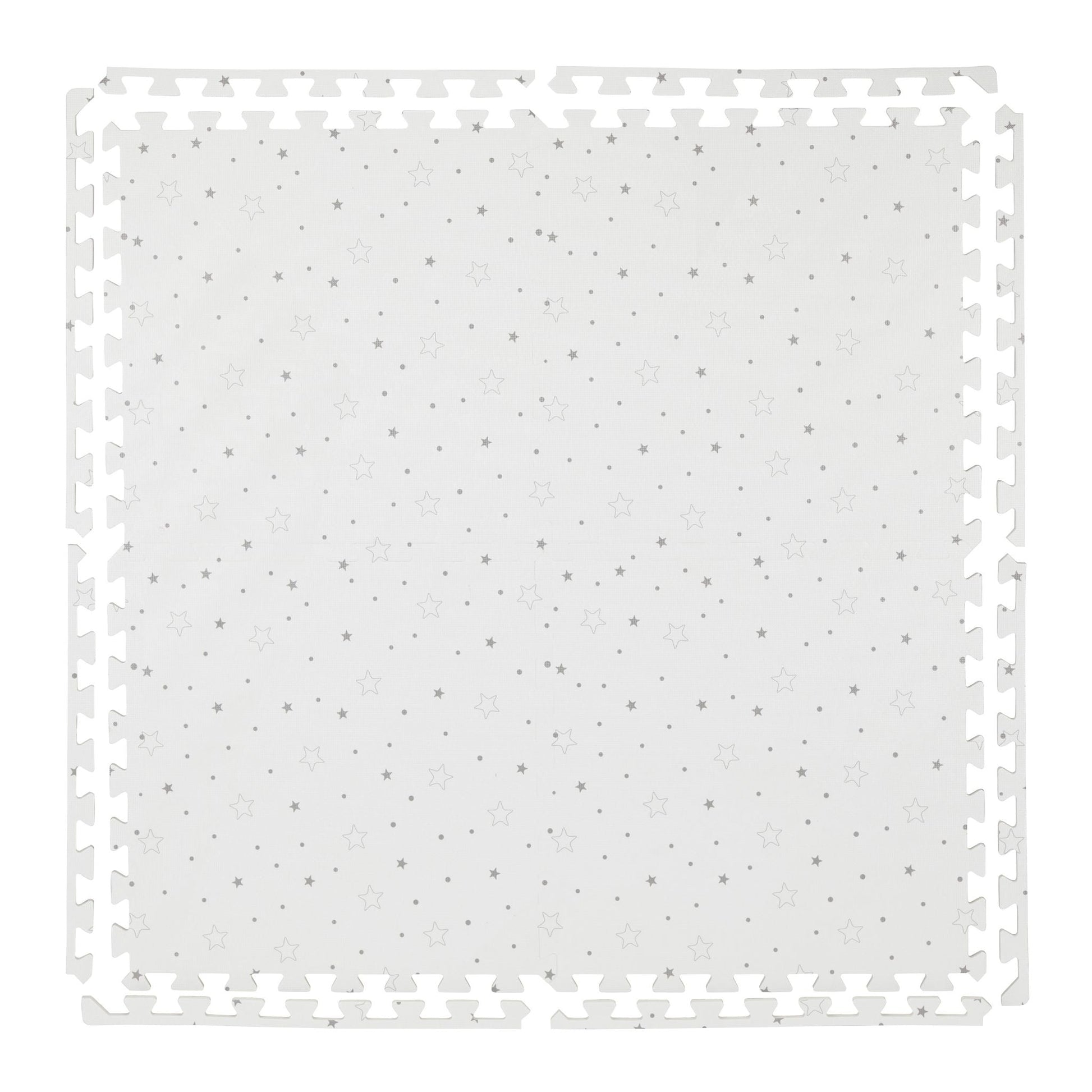 Puzzlematte Sterne 8tlg. Weiss-Grau von Relaxdays