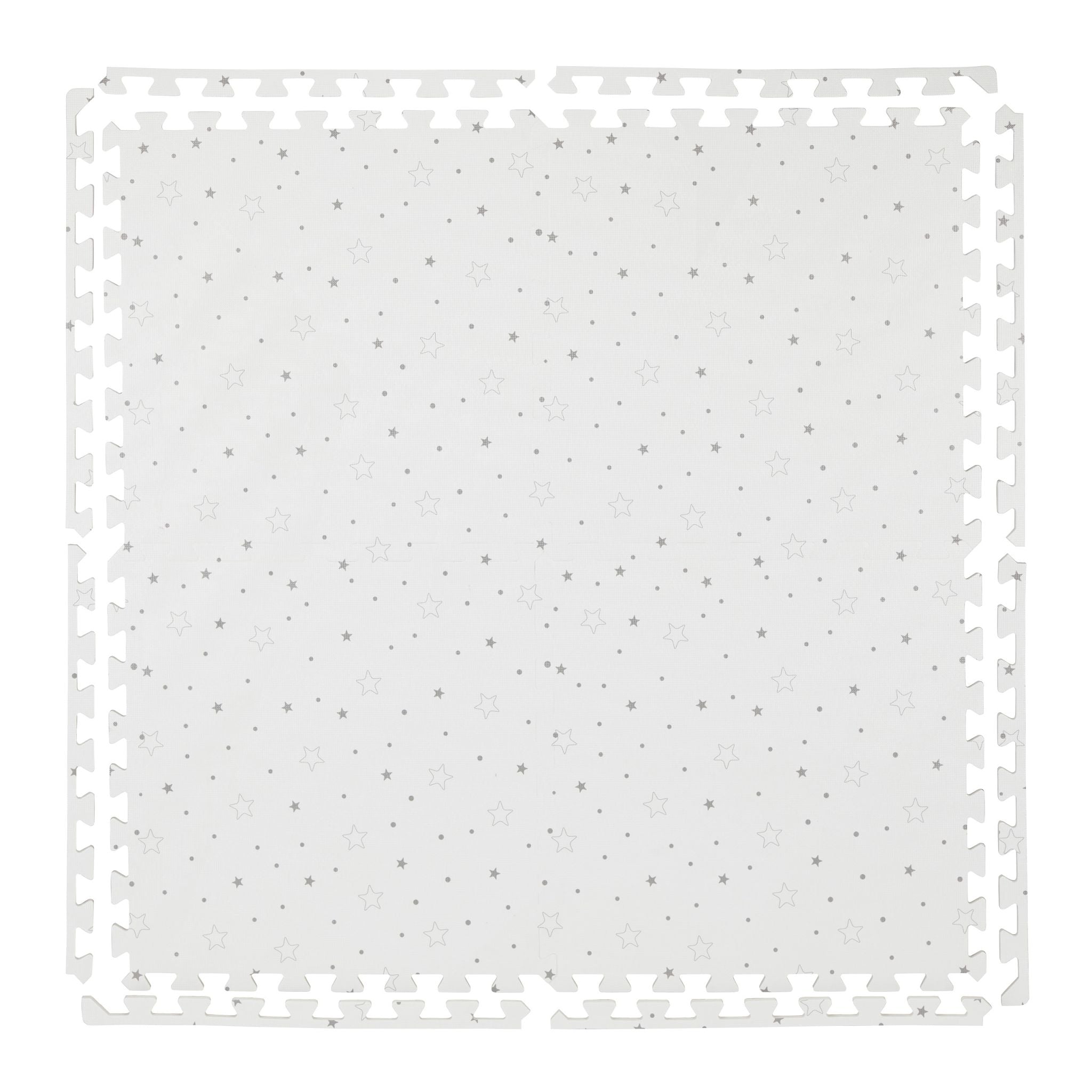 Puzzlematte Sterne 8tlg. Weiss-Grau von Relaxdays
