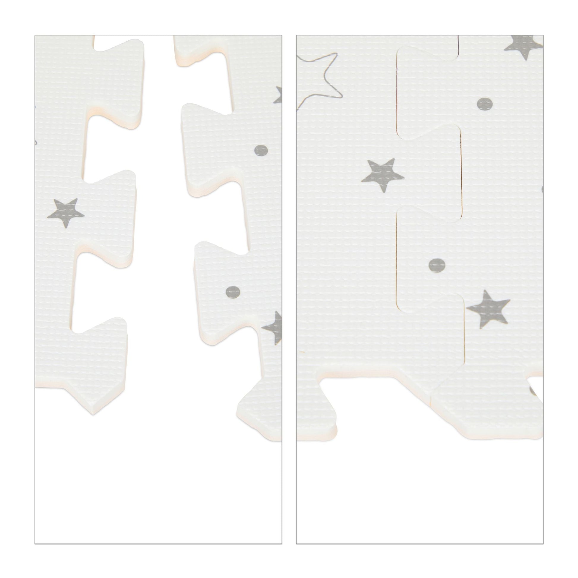 Puzzlematte Sterne 8tlg. Weiss-Grau von Relaxdays
