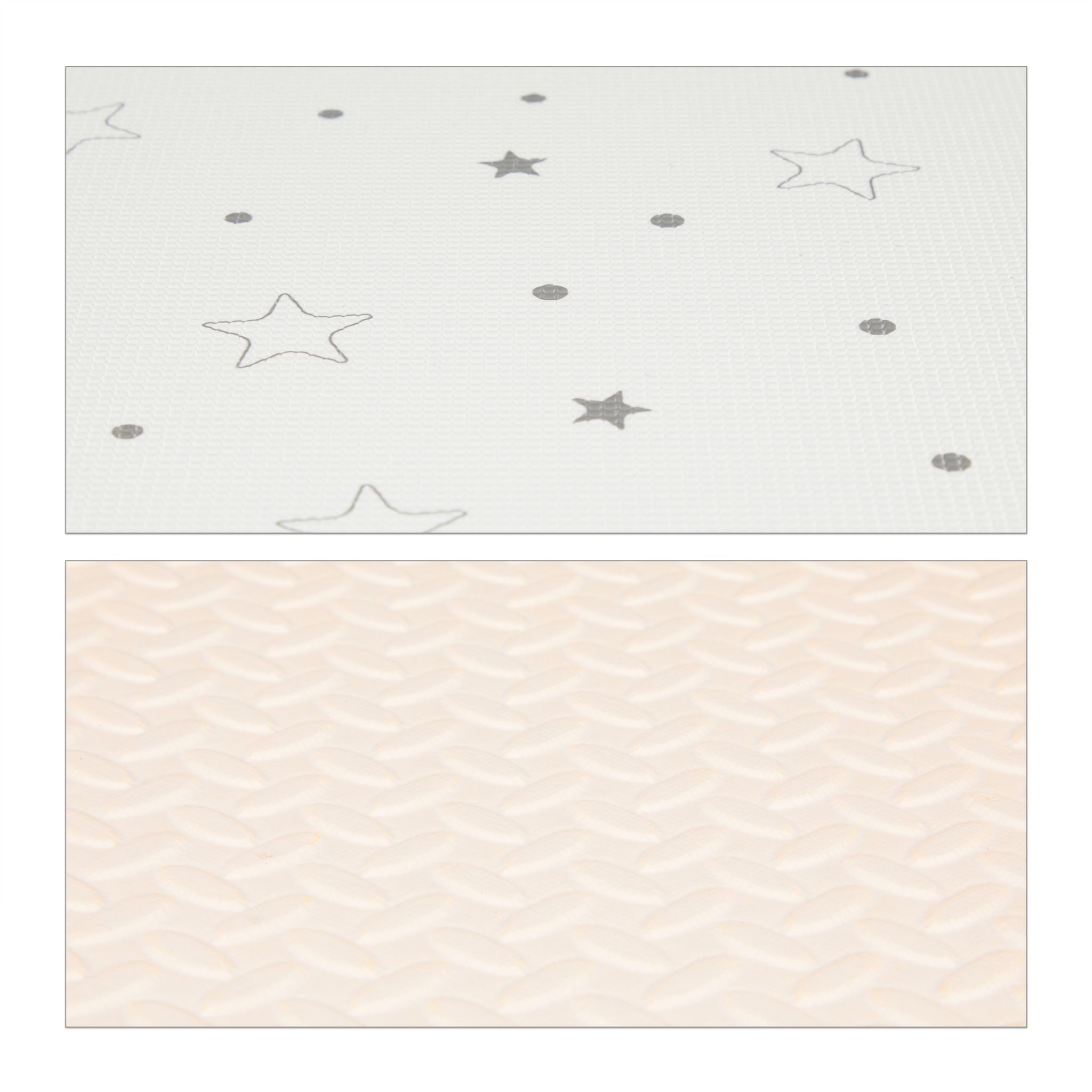 Puzzlematte Sterne 8tlg. Weiss-Grau von Relaxdays