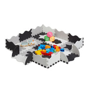 Puzzlematte mit Rand 34-tlg. Weiss-Schwarz-Grau von Relaxdays