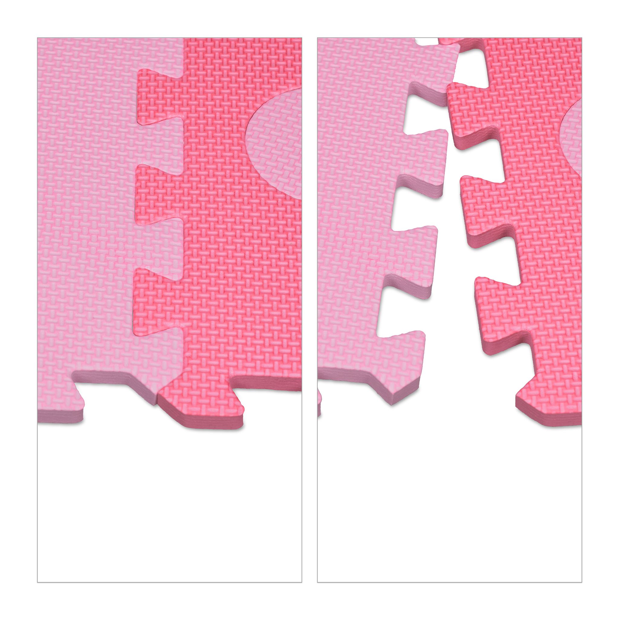 Puzzlematte mit Rand 34-tlg. Weiss-Pink-Rosa von Relaxdays