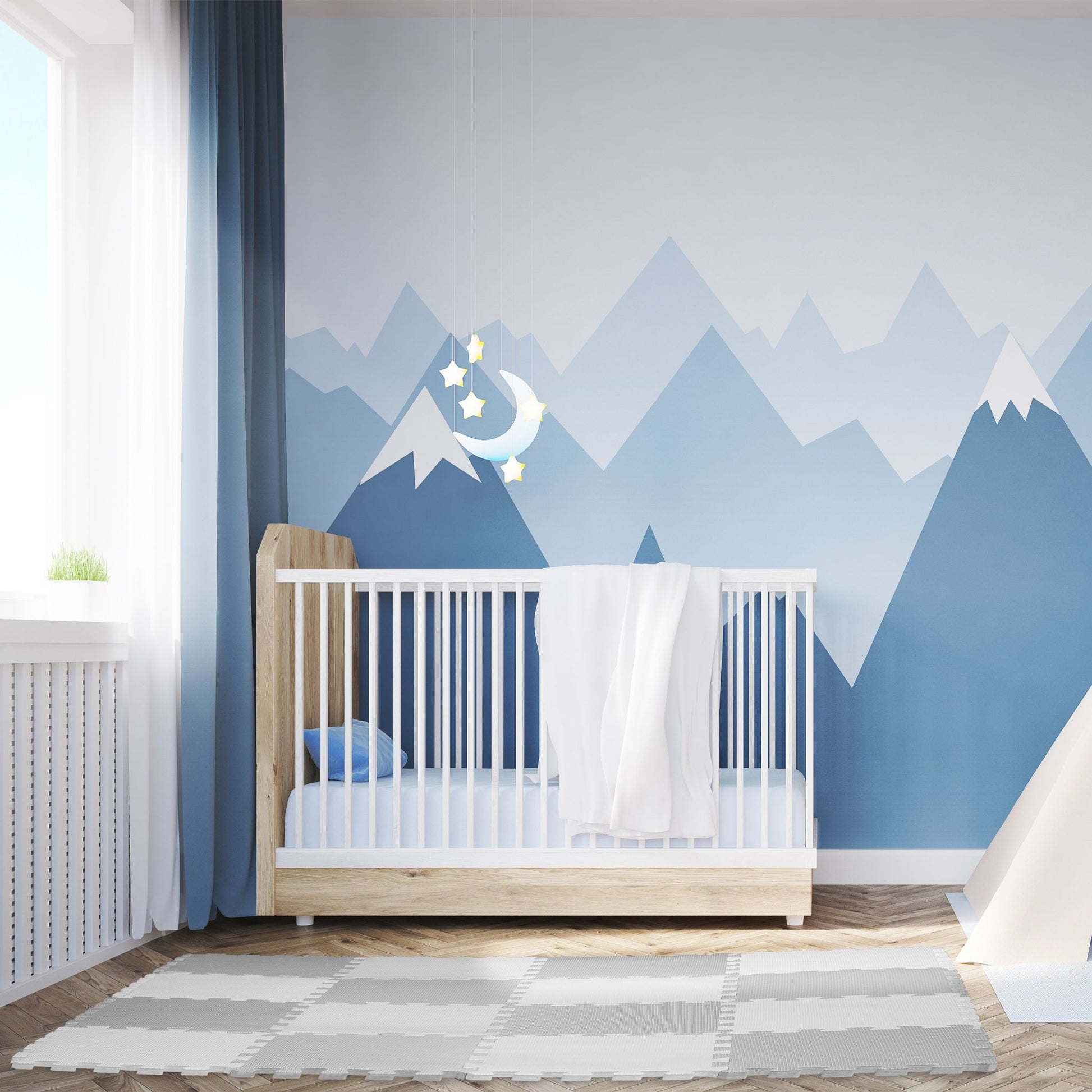 Puzzlematte mit Rand 36-tlg. Weiss-Grau von Relaxdays