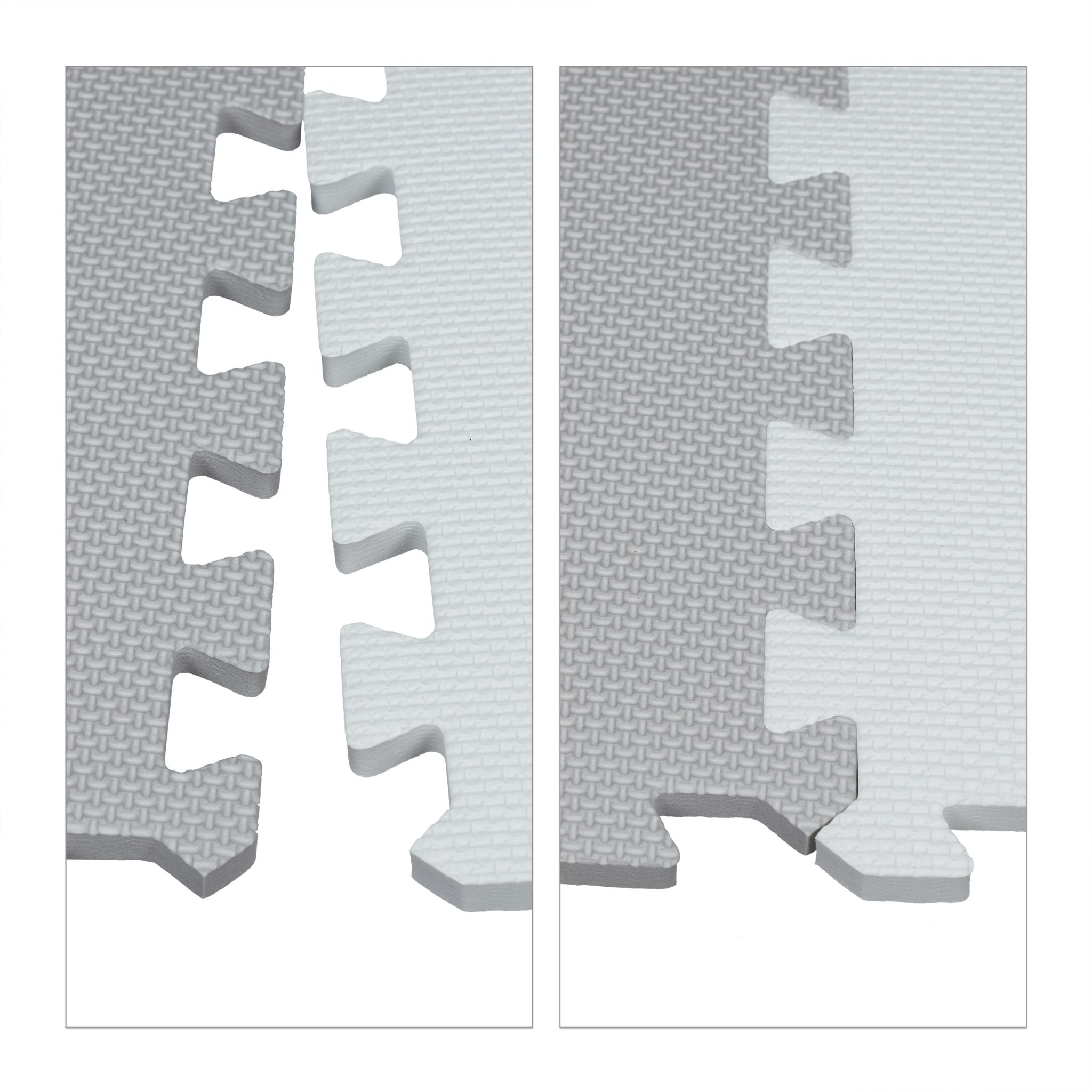 Puzzlematte mit Rand 36-tlg. Weiss-Grau von Relaxdays