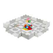 Puzzlematte mit Rand 52-tlg. Weiss-Grau von Relaxdays