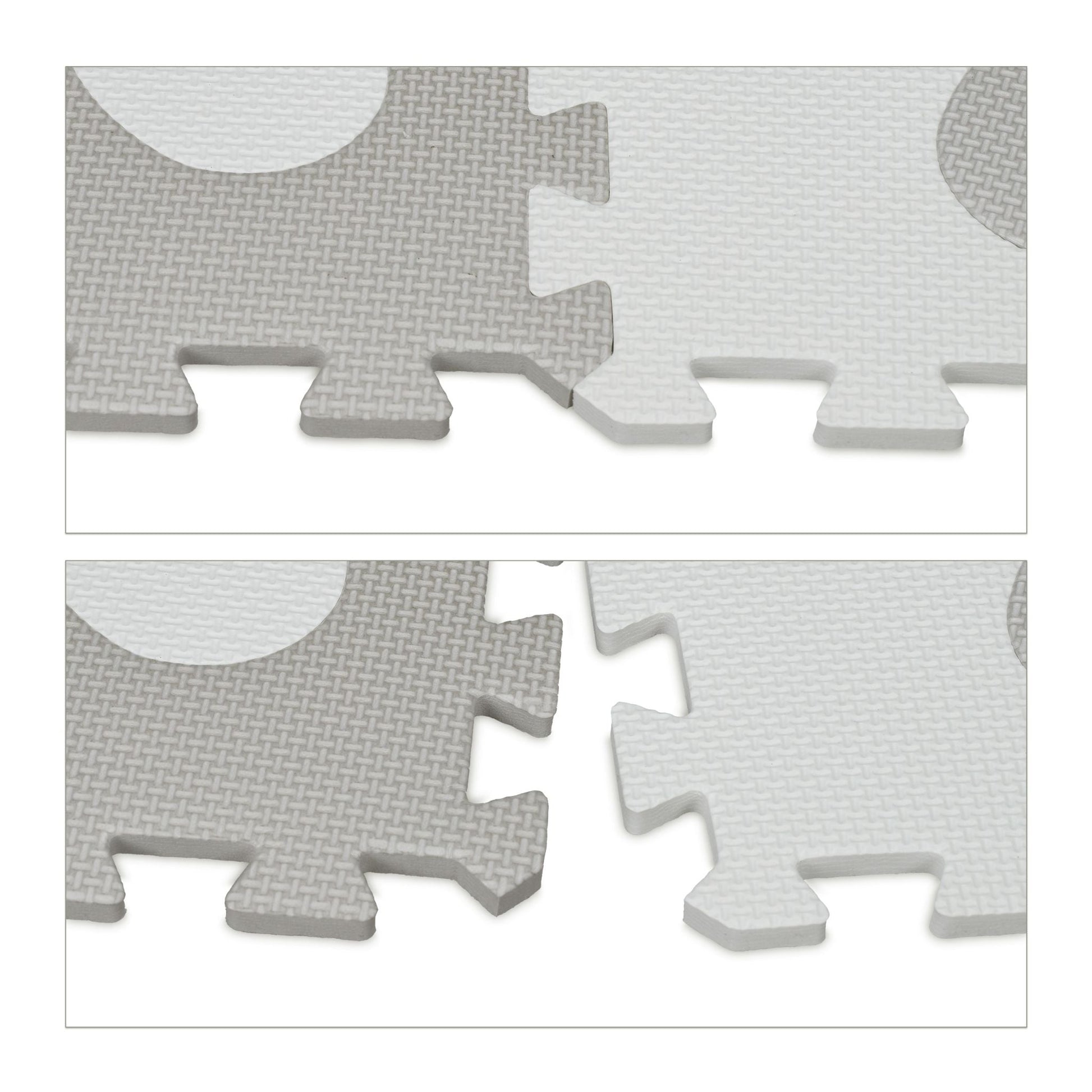 Puzzlematte mit Rand 52-tlg. Weiss-Grau von Relaxdays