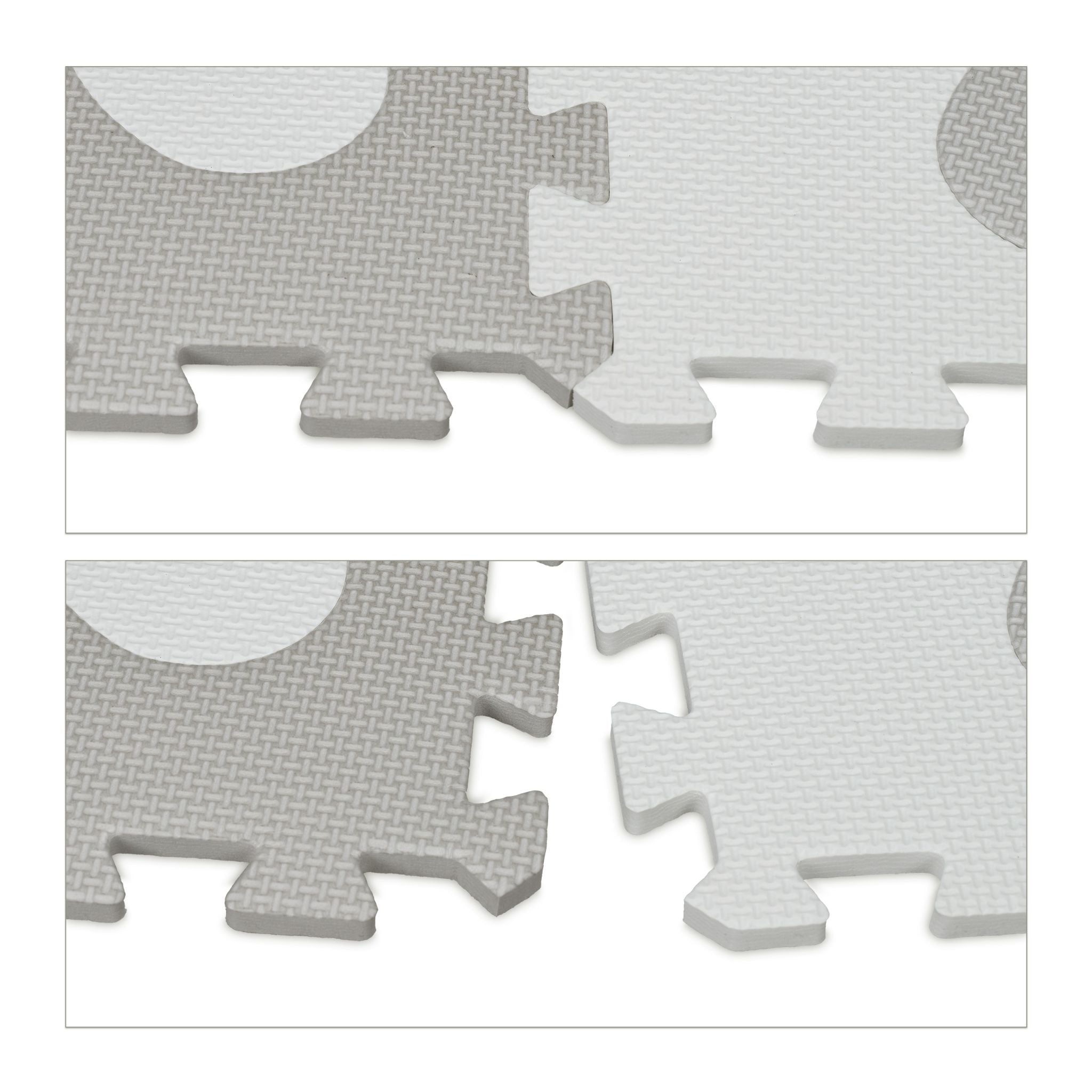 Puzzlematte mit Rand 52-tlg. Weiss-Grau von Relaxdays