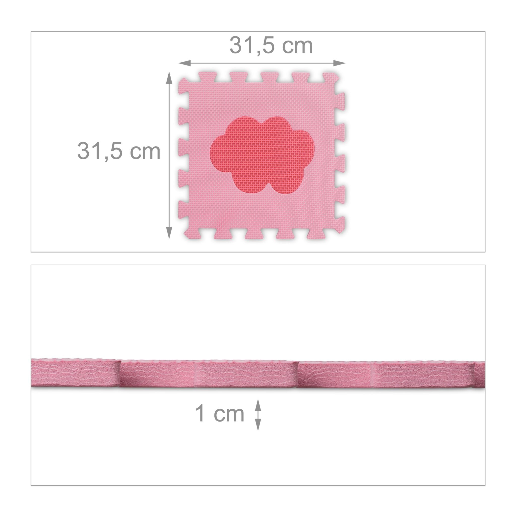 Puzzlematte mit Rand 52-tlg. Pink-Rosa von Relaxdays