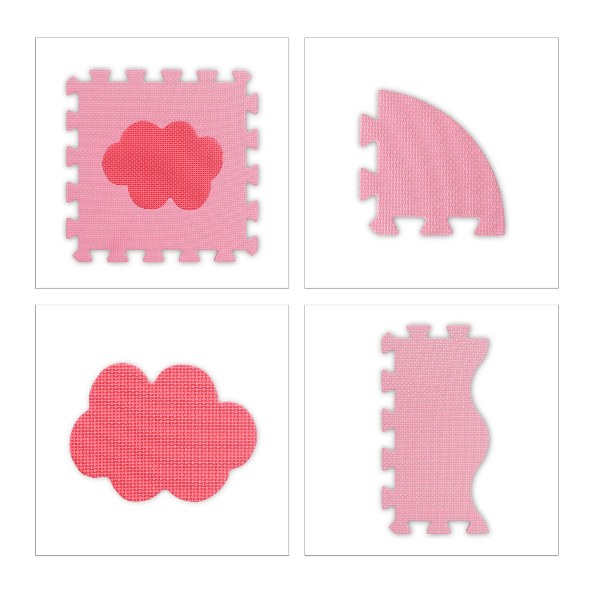 Puzzlematte mit Rand 52-tlg. Pink-Rosa von Relaxdays