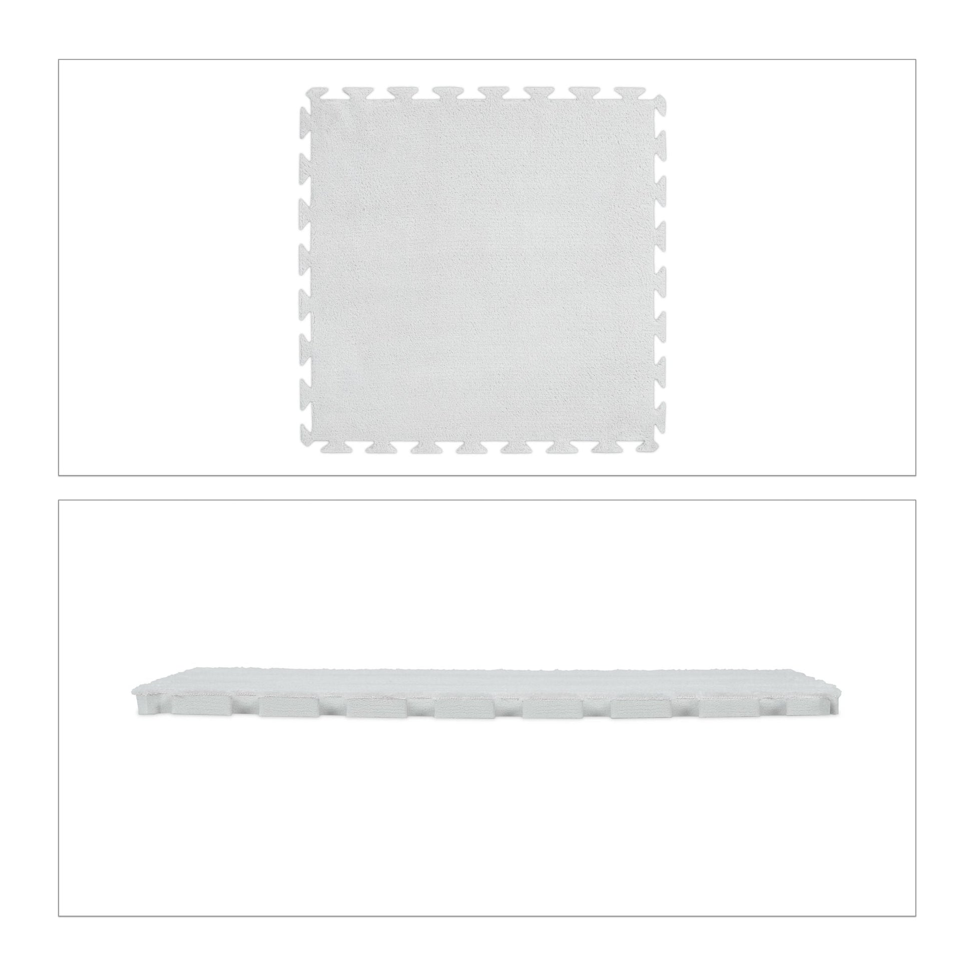 Flauschiger Puzzleteppich 9er-Set Grau von guteszeug.ch