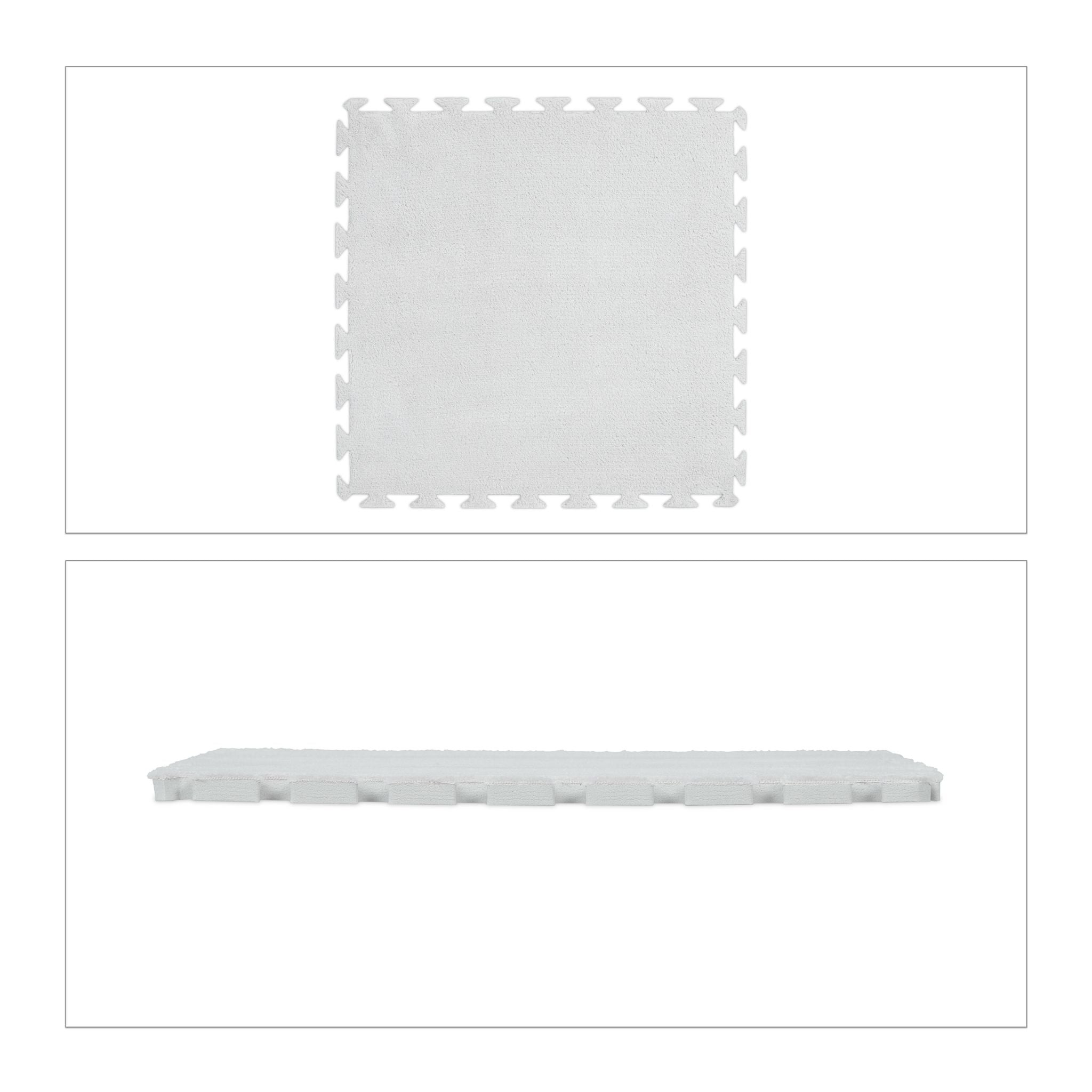 Flauschiger Puzzleteppich 9er-Set Grau von guteszeug.ch