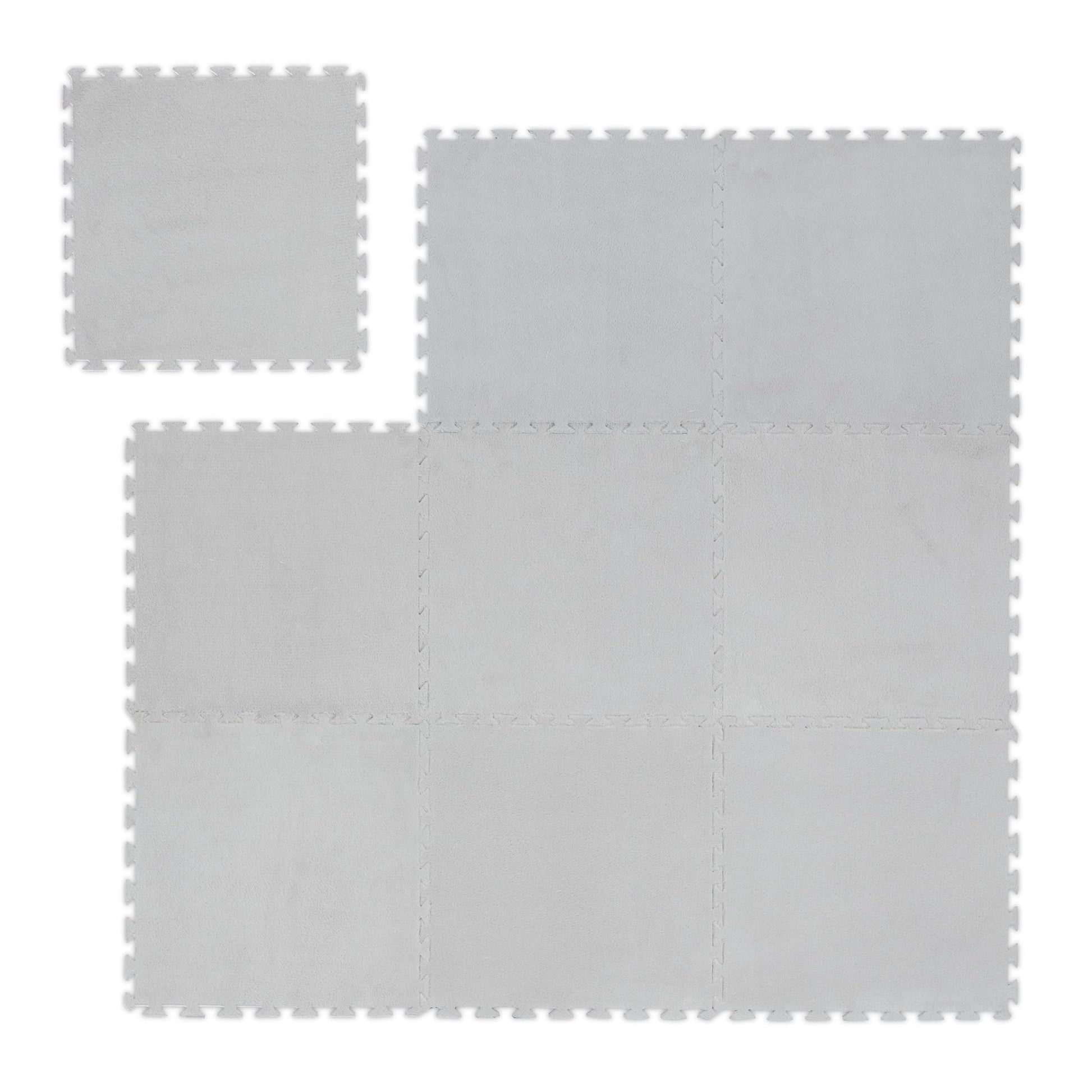 Flauschiger Puzzleteppich 9er-Set Grau von guteszeug.ch