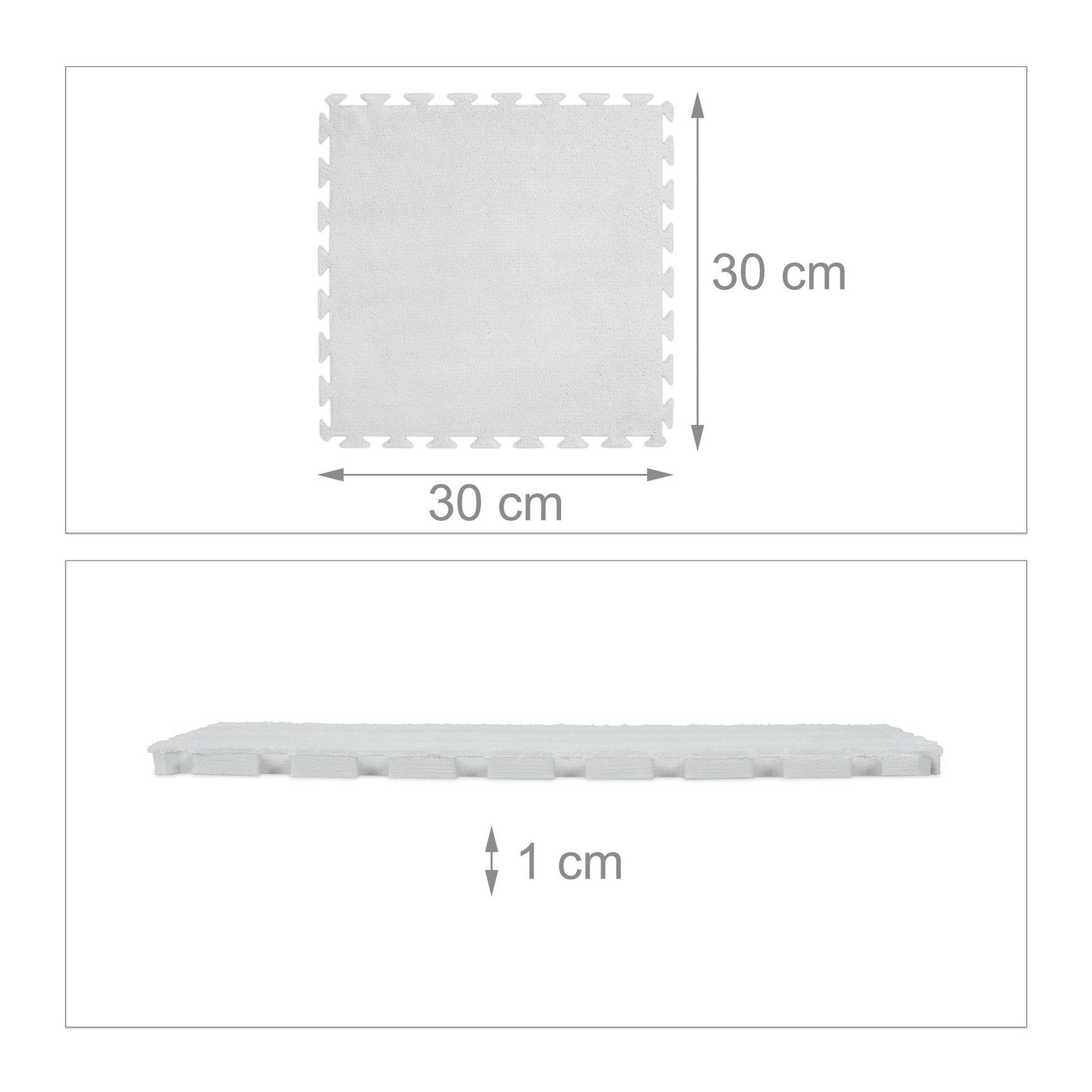 Flauschiger Puzzleteppich 9er-Set Grau von guteszeug.ch