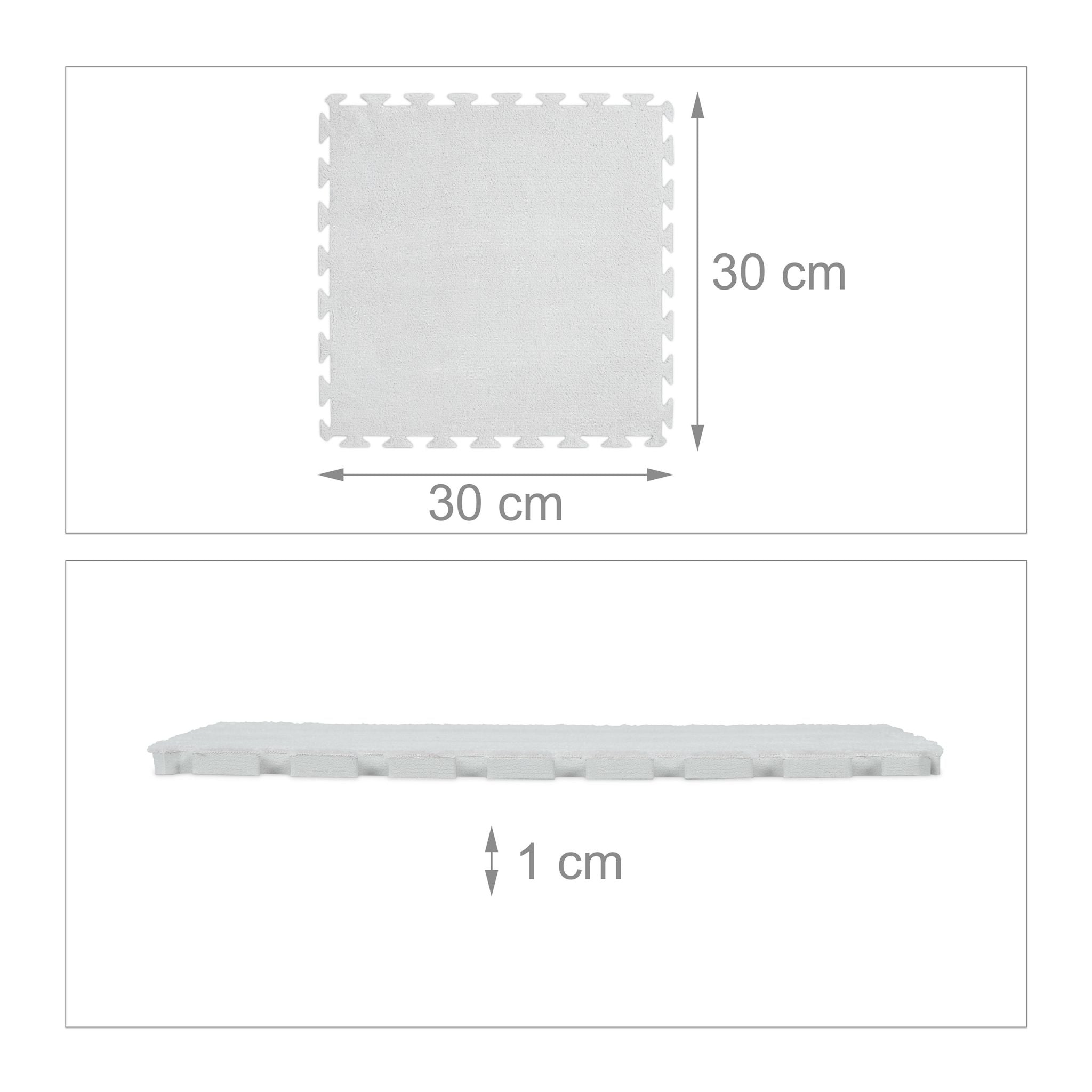 Flauschiger Puzzleteppich 9er-Set Grau von guteszeug.ch