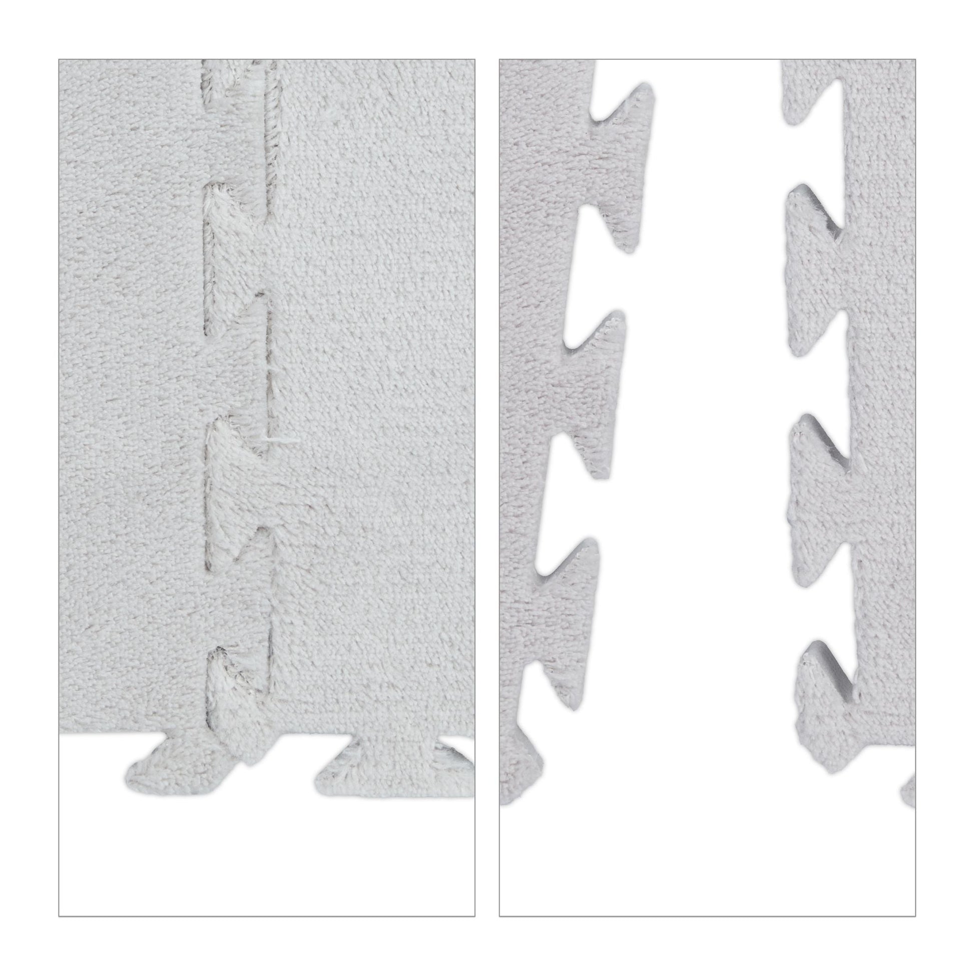 Flauschiger Puzzleteppich 9er-Set Grau von guteszeug.ch