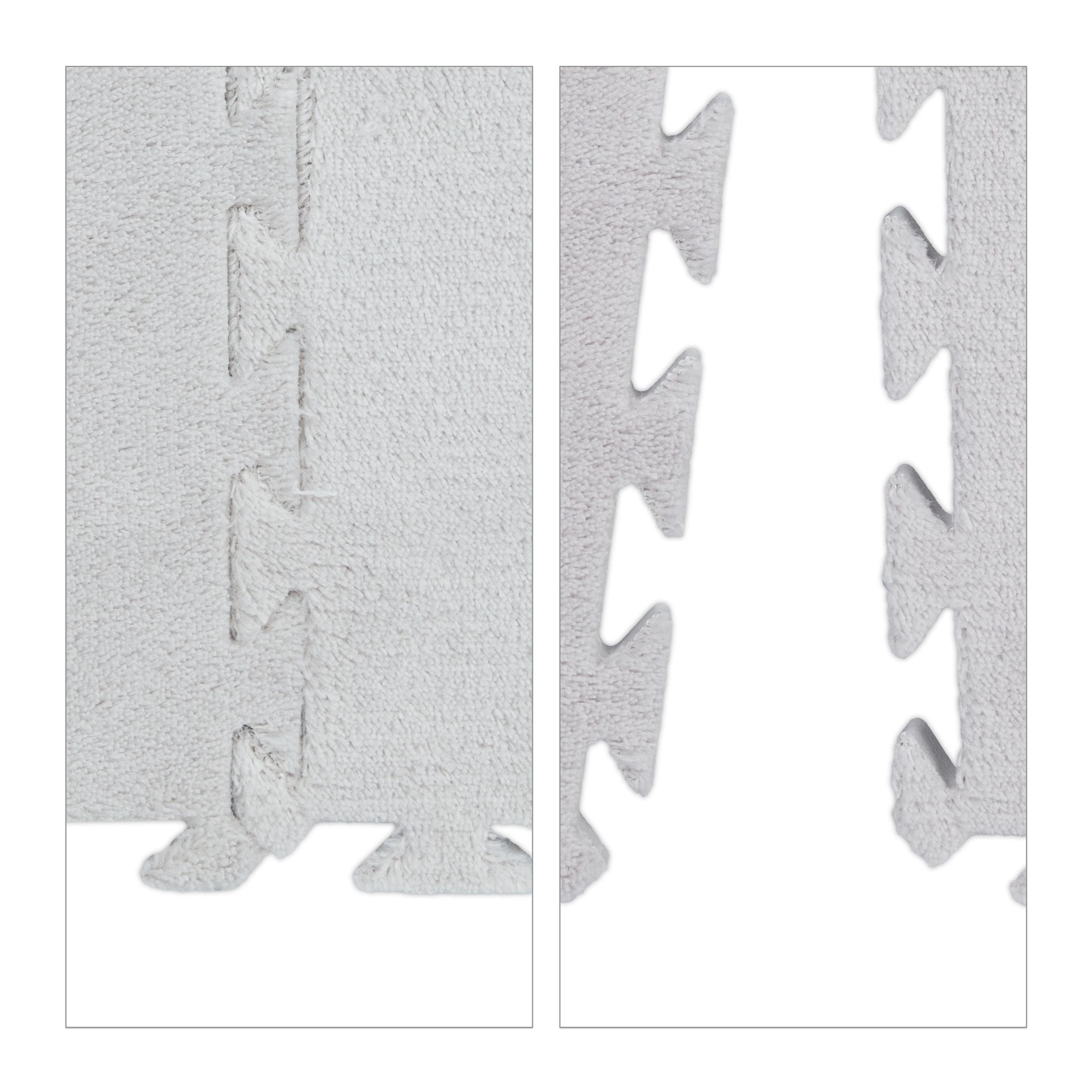 Flauschiger Puzzleteppich 9er-Set Grau von guteszeug.ch