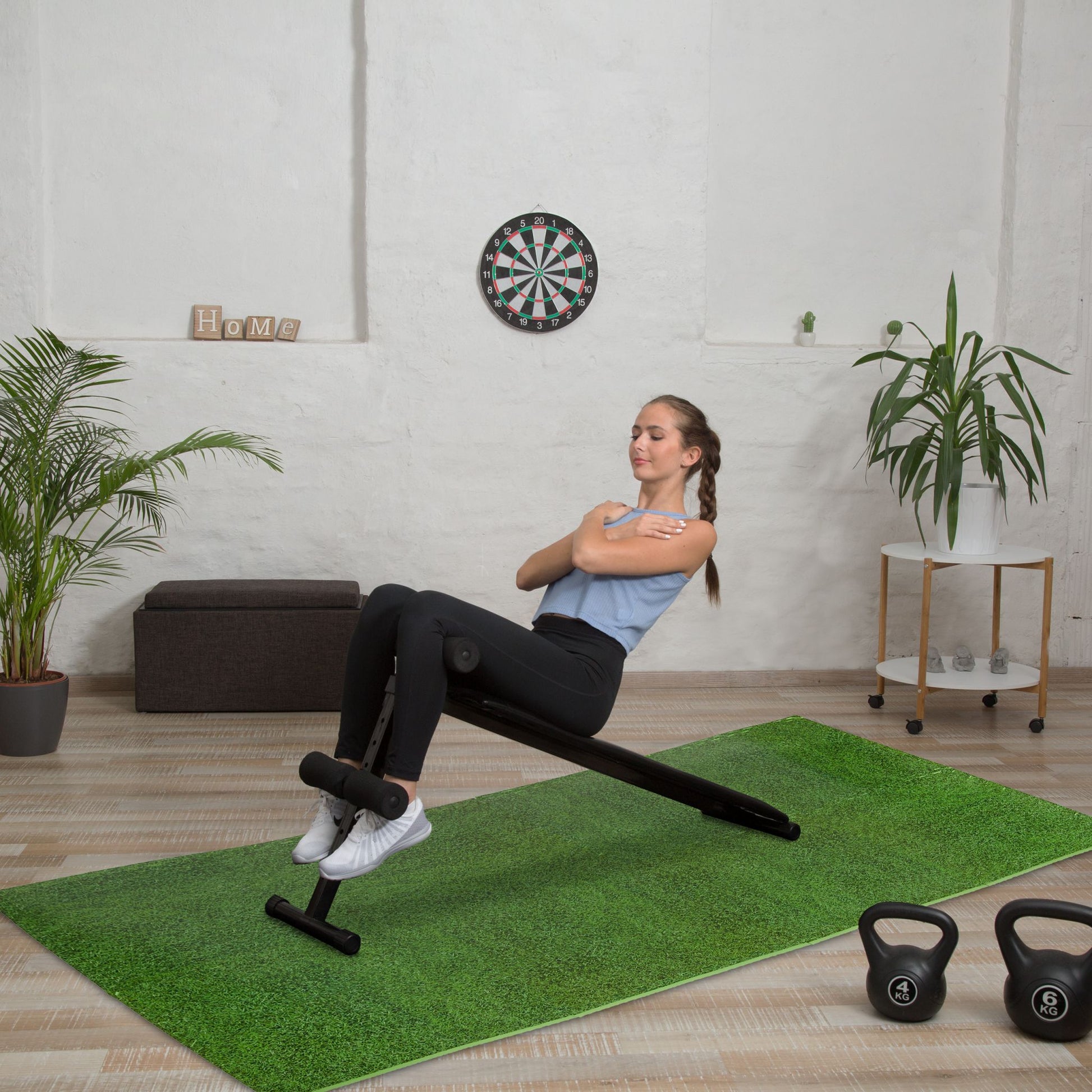 Bodenschutzmatte mit Motiv 8er-Set Grün-Schwarz von Relaxdays