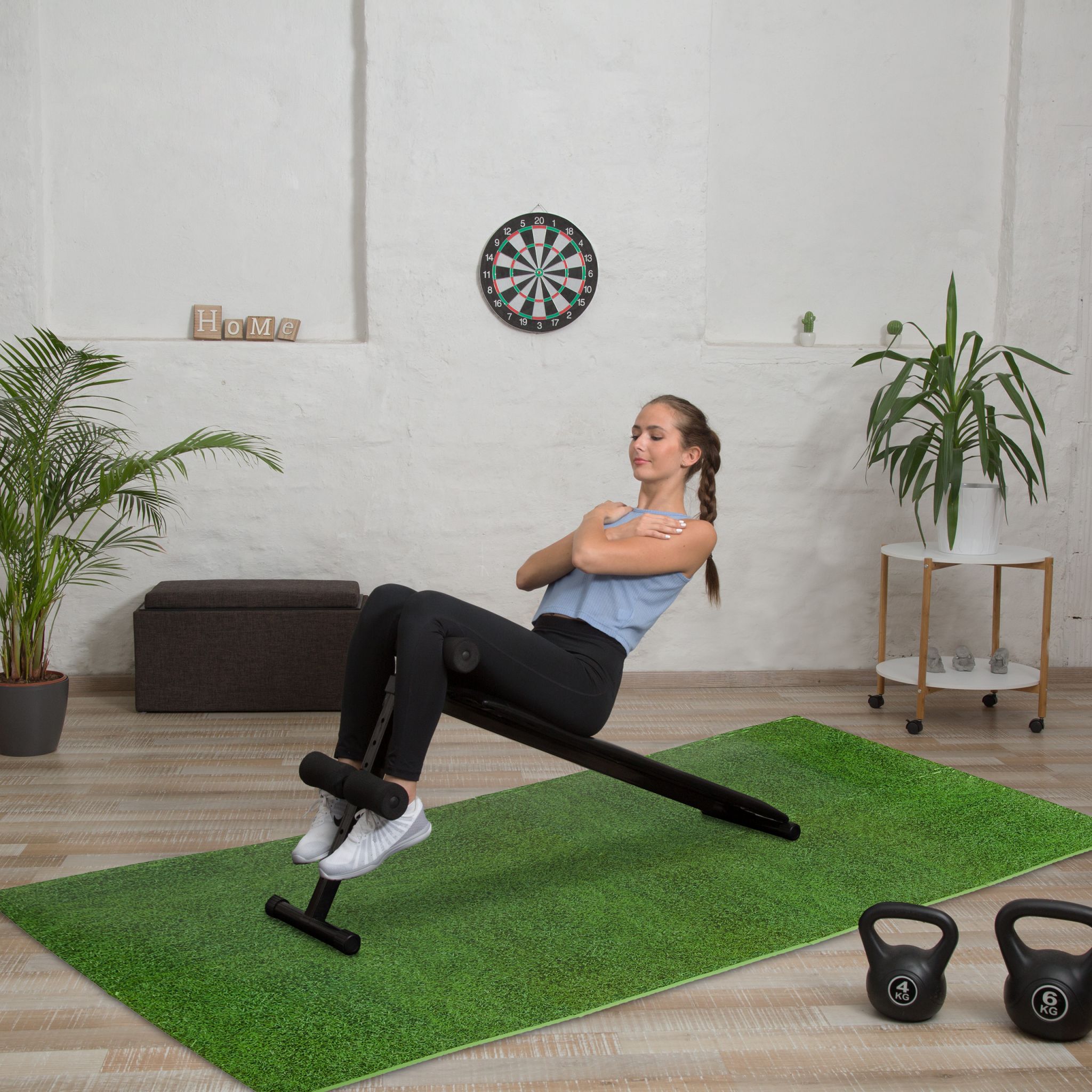 Bodenschutzmatte mit Motiv 8er-Set Grün-Schwarz von Relaxdays