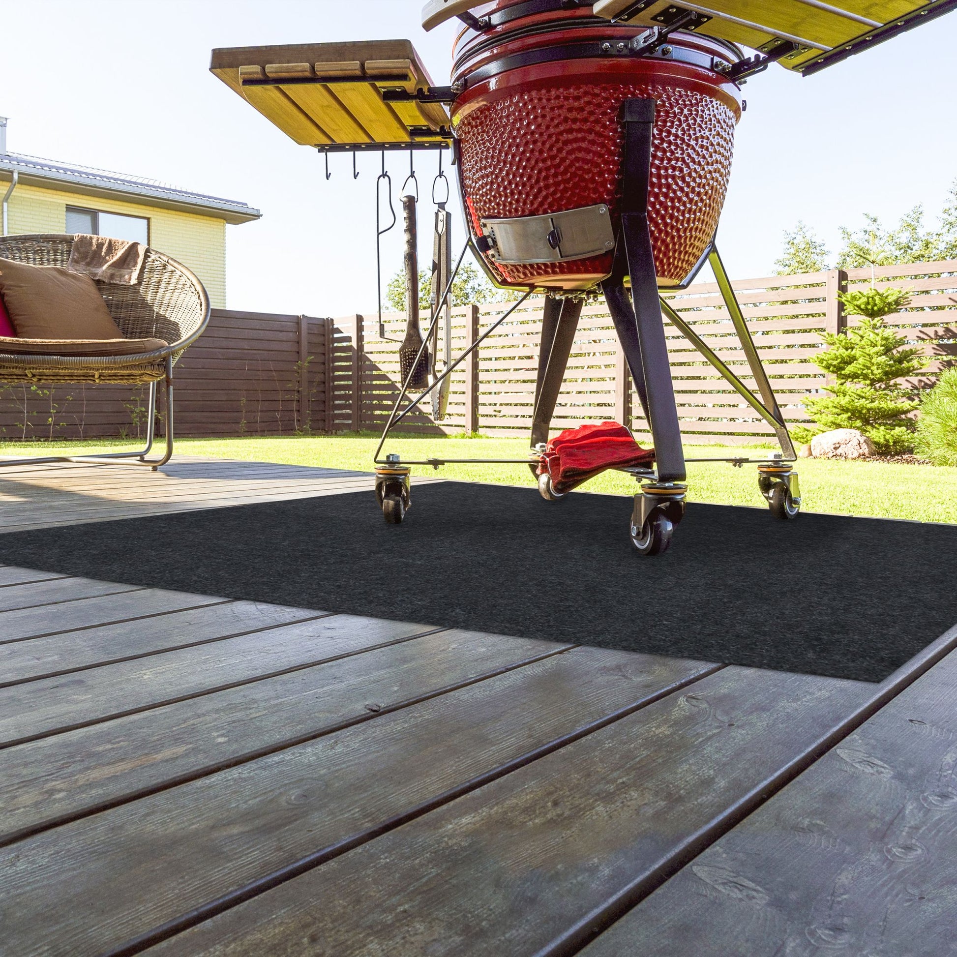 Bodenschutzmatte Grill Anthrazit von Relaxdays