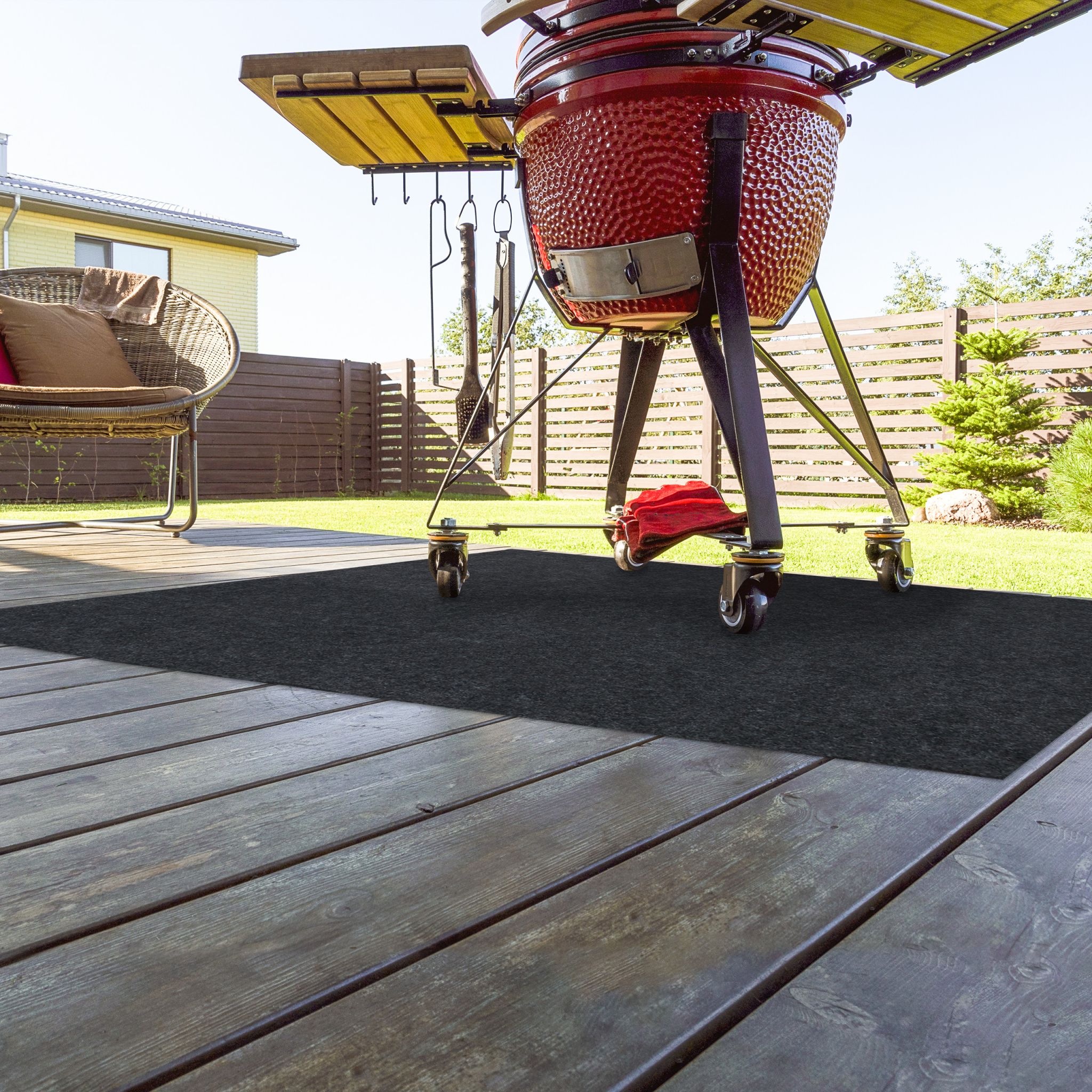 Bodenschutzmatte Grill Anthrazit von Relaxdays