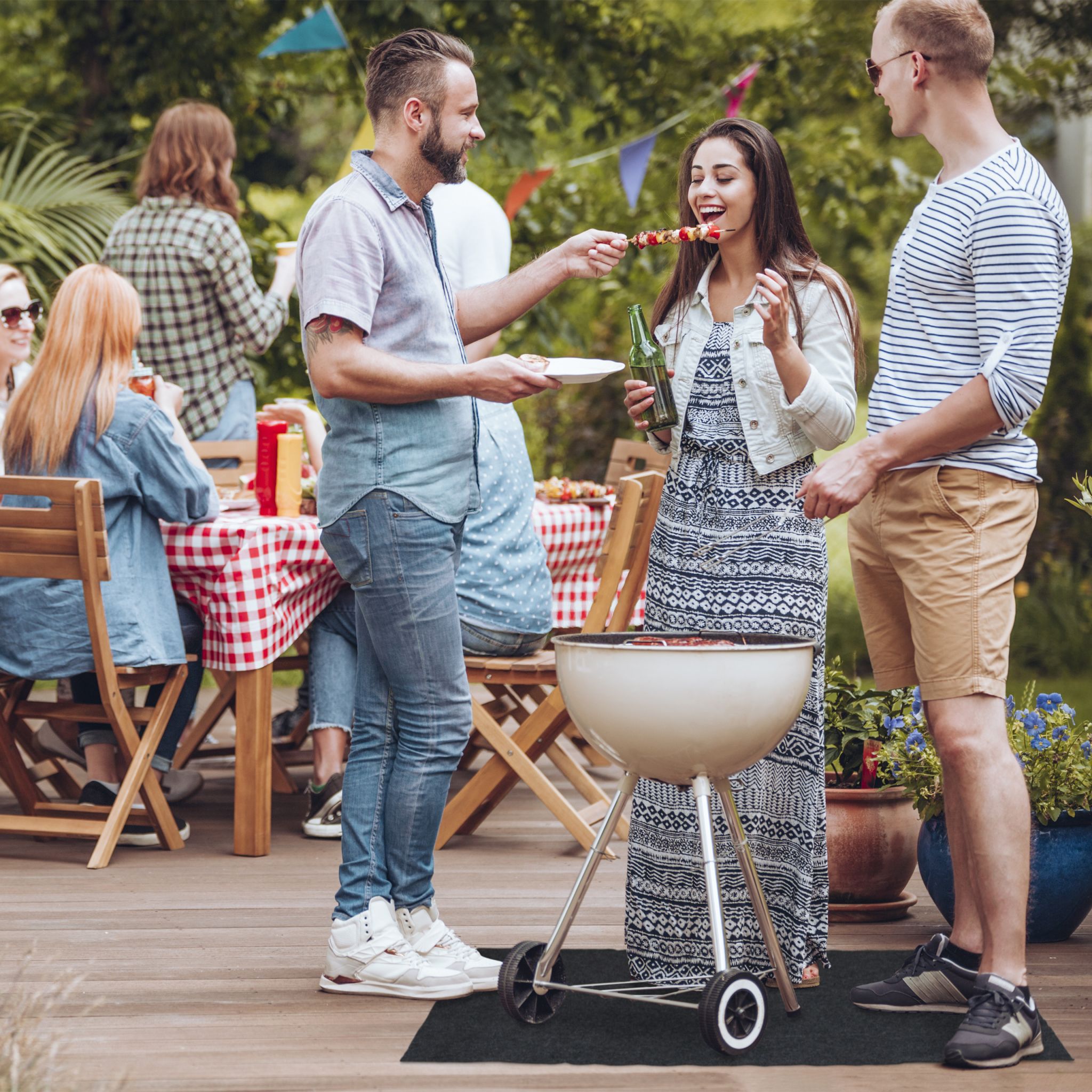 Bodenschutzmatte Grill Anthrazit von Relaxdays