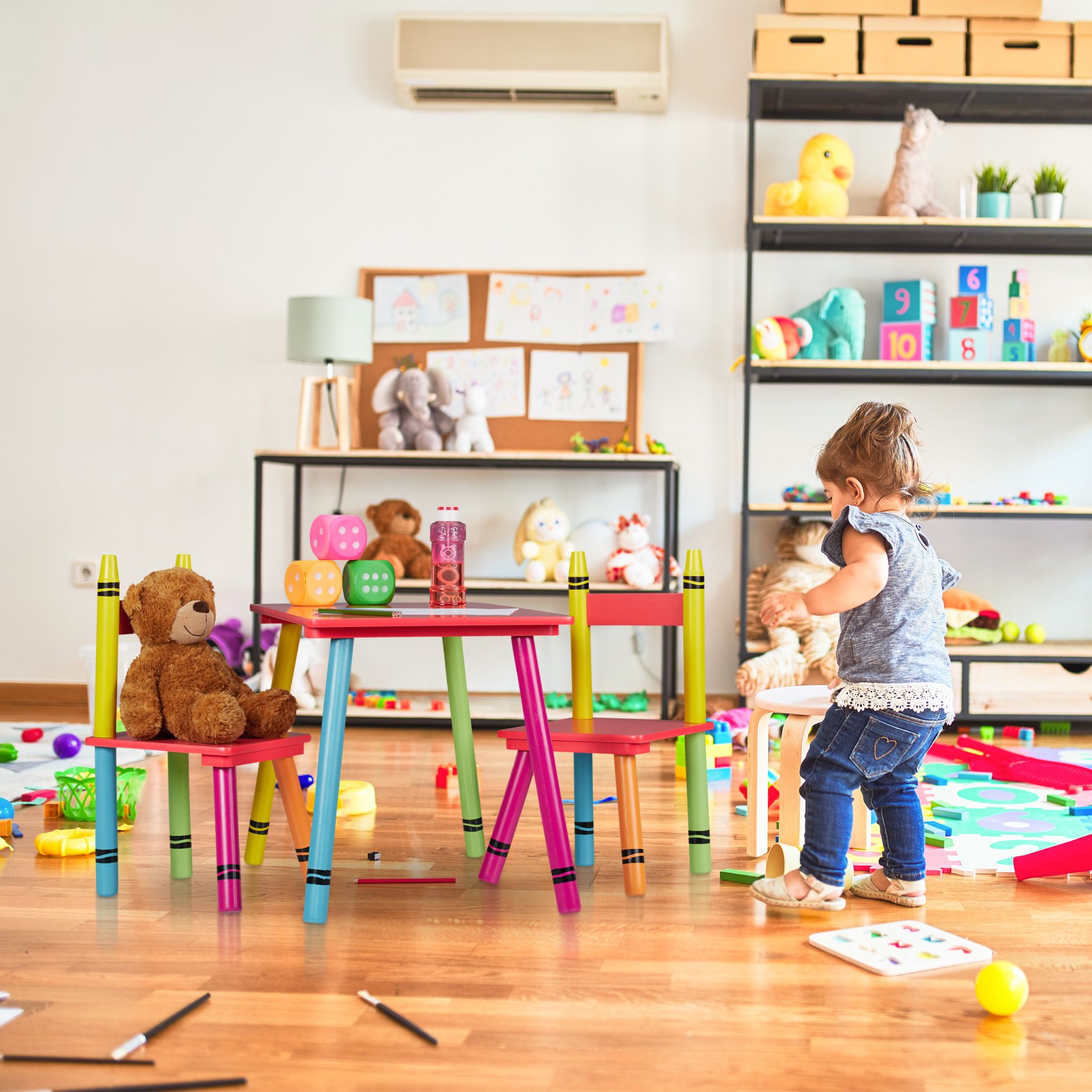 Kindersitzgruppe 3tlg. Gelb-Grün-Rot von Relaxdays