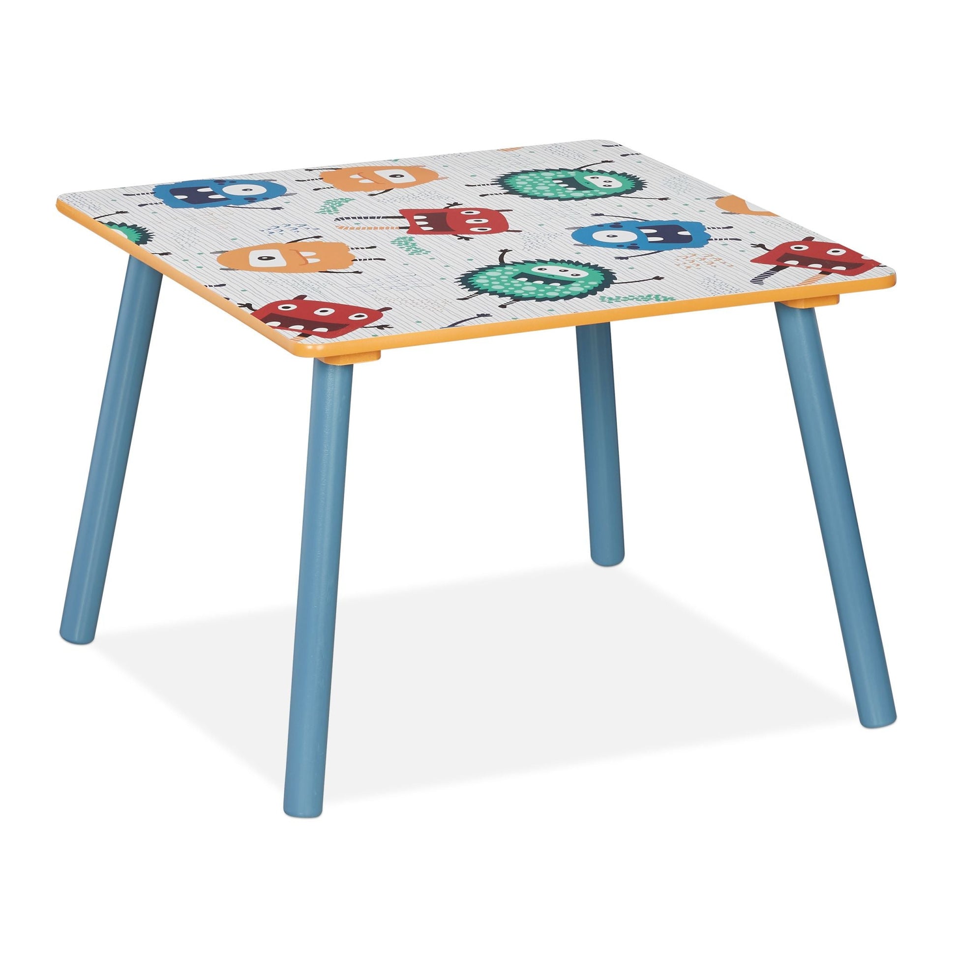 Kindersitzgruppe Monster-Motiv 3tlg. Weiss-Blau-Gelb von Relaxdays