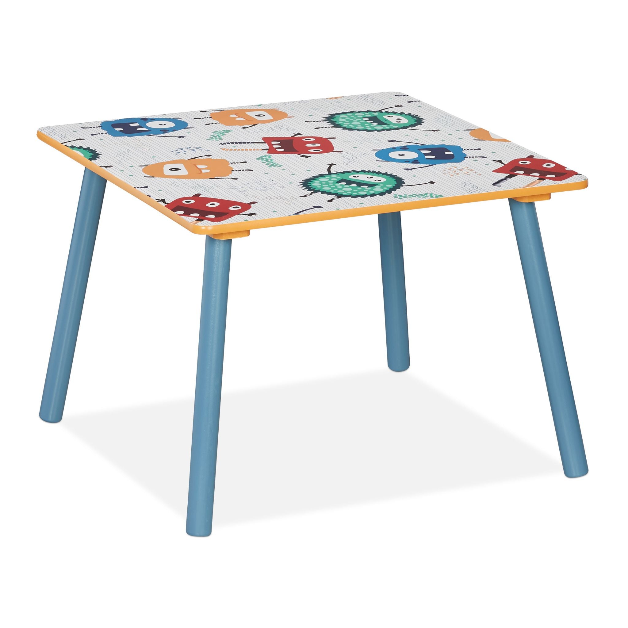 Kindersitzgruppe Monster-Motiv 3tlg. Weiss-Blau-Gelb von Relaxdays