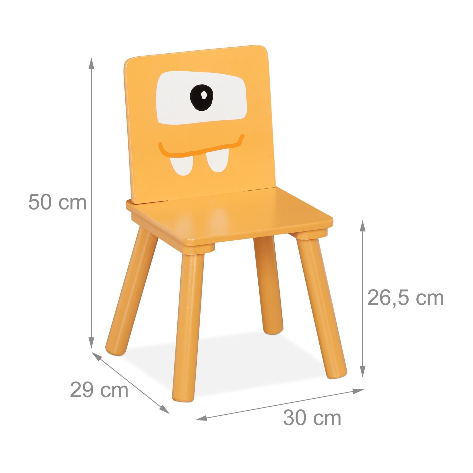 Kindersitzgruppe Monster-Motiv 3tlg. Weiss-Blau-Gelb von Relaxdays