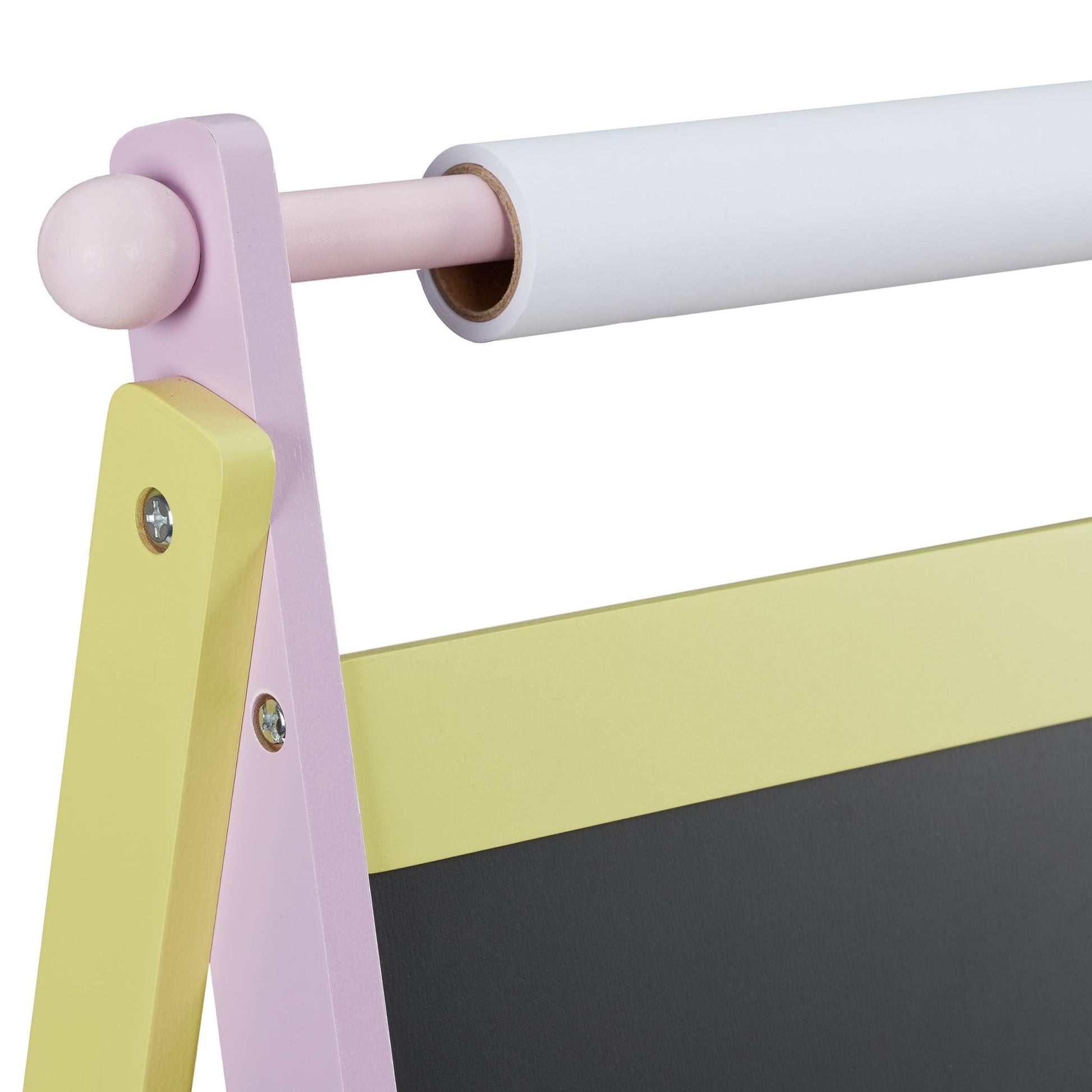 Kindertafel mit Papierrolle Gelb-Lila-Schwarz von Relaxdays