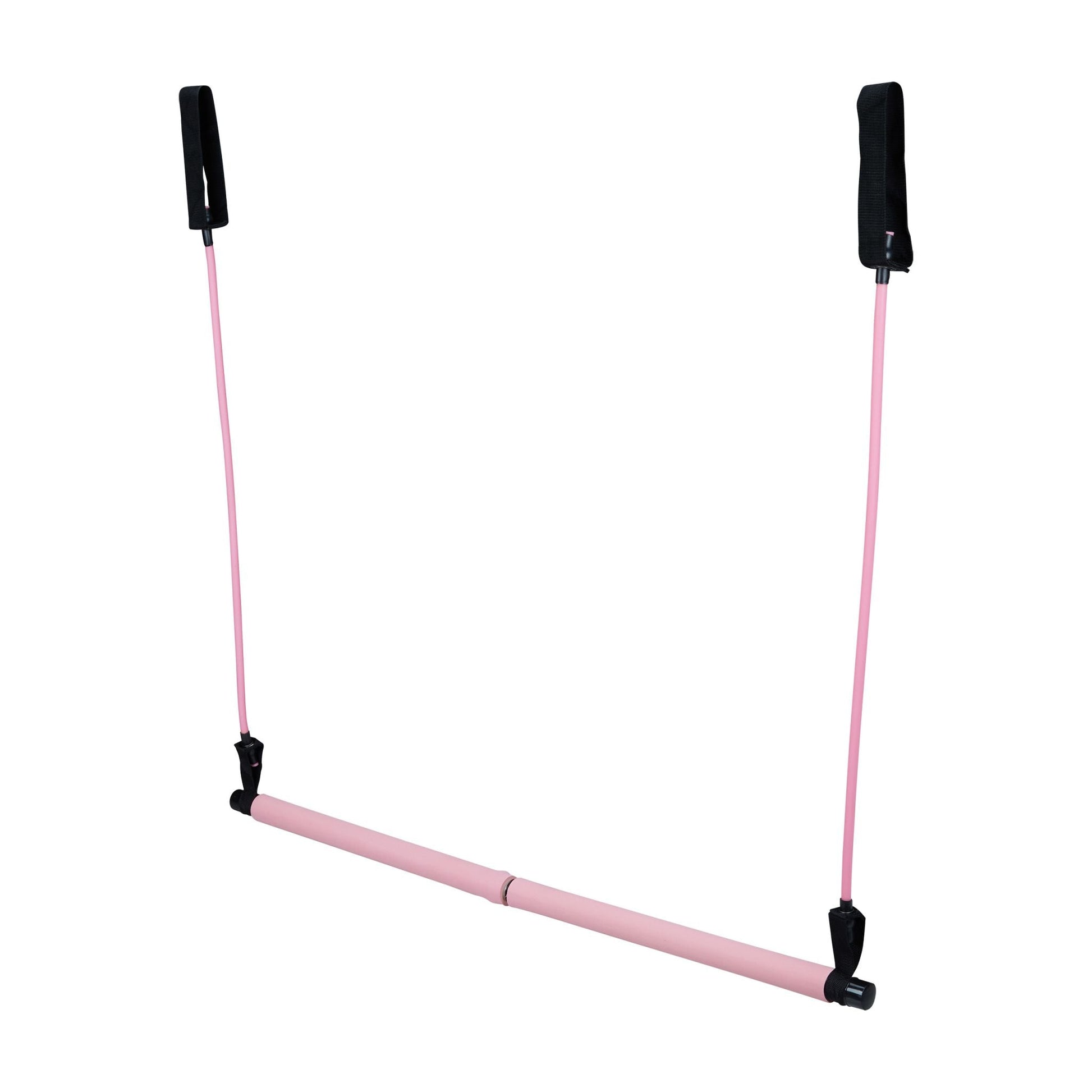 Pilatesstab mit Widerstandsbändern Pink-Schwarz von Relaxdays