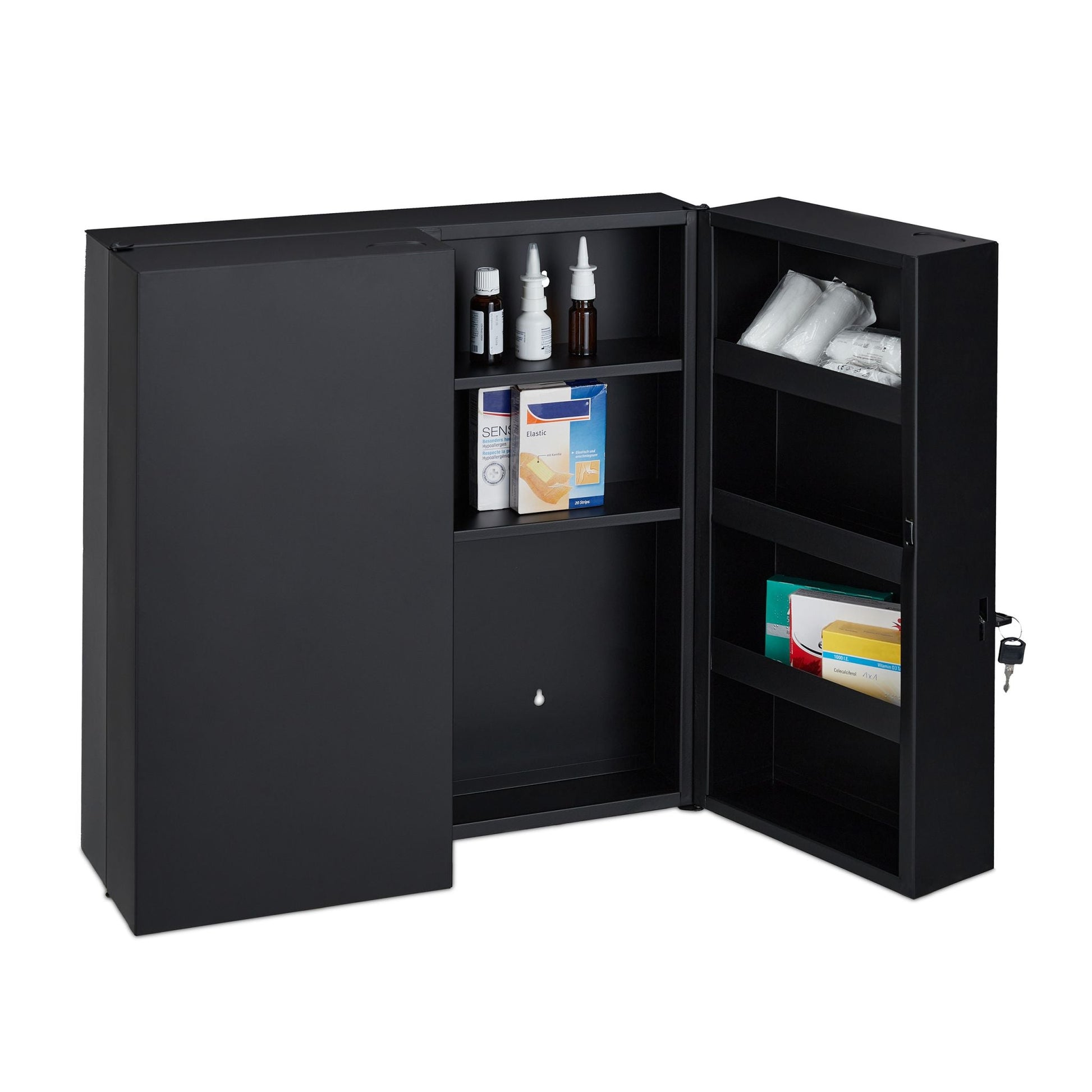 Medizinschrank XXL in Anthrazit Anthrazit von Relaxdays